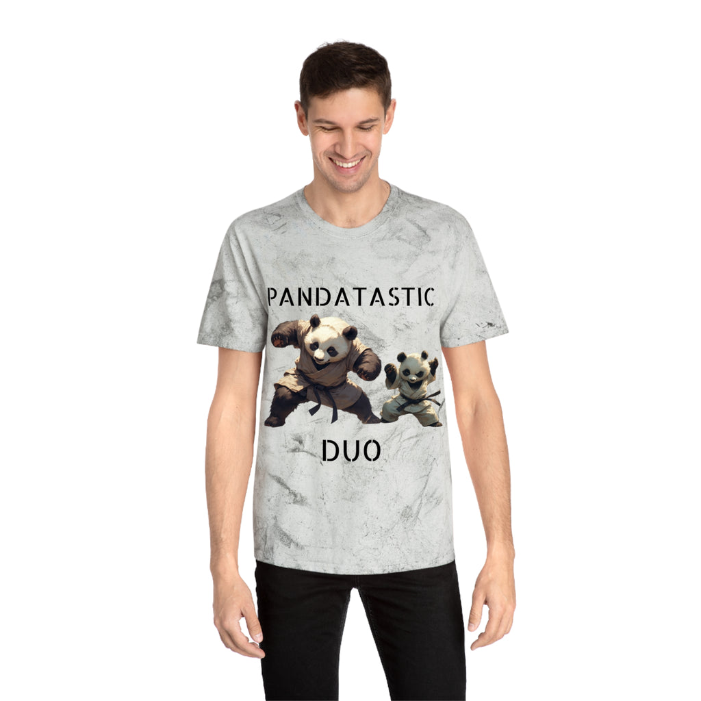 PANDATASTIC Graphic T‑Shirt — Vintage Tie‑Dye Panda Design ("PANDATASTIC DUO")