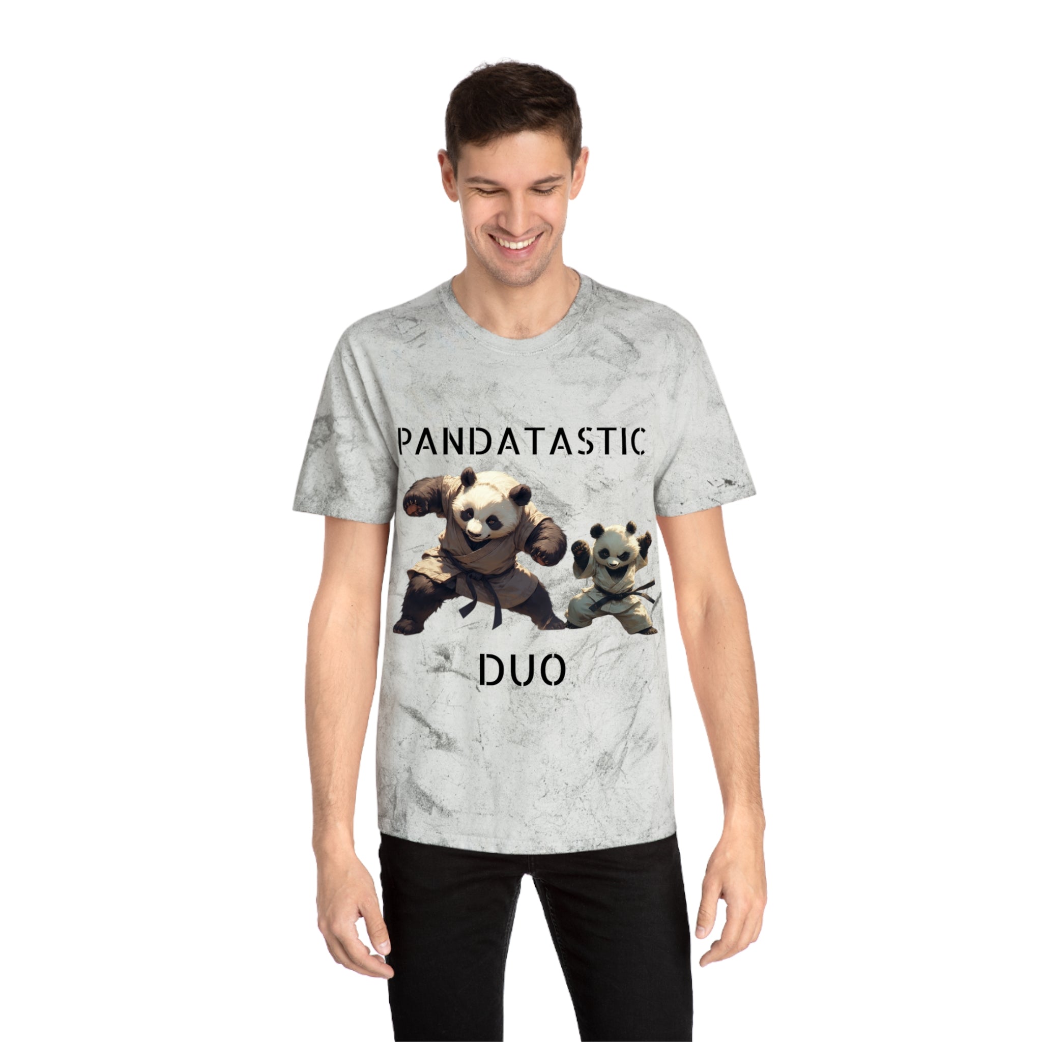 PANDATASTIC Graphic T‑Shirt — Vintage Tie‑Dye Panda Design ("PANDATASTIC DUO")