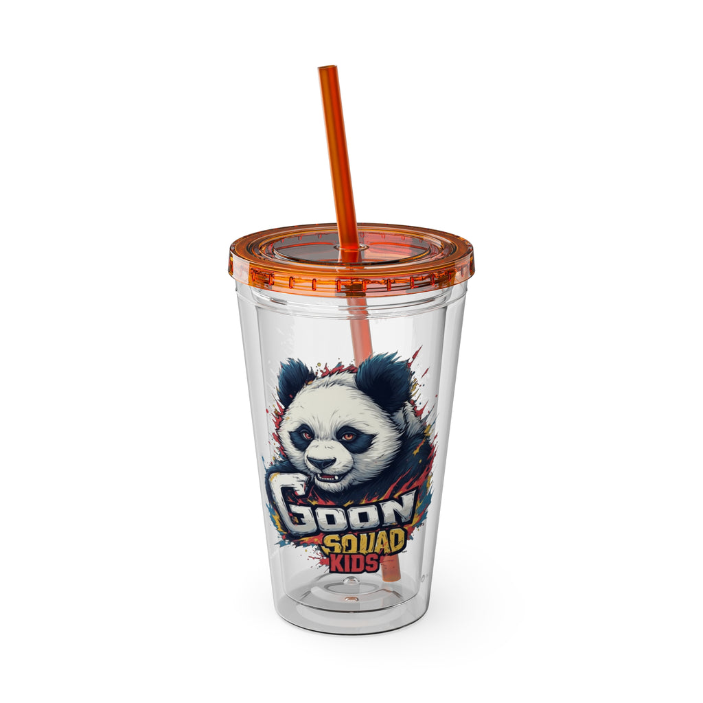 Panda Splash 16oz Tumbler with Straw — Goon Squad Kids Graphic