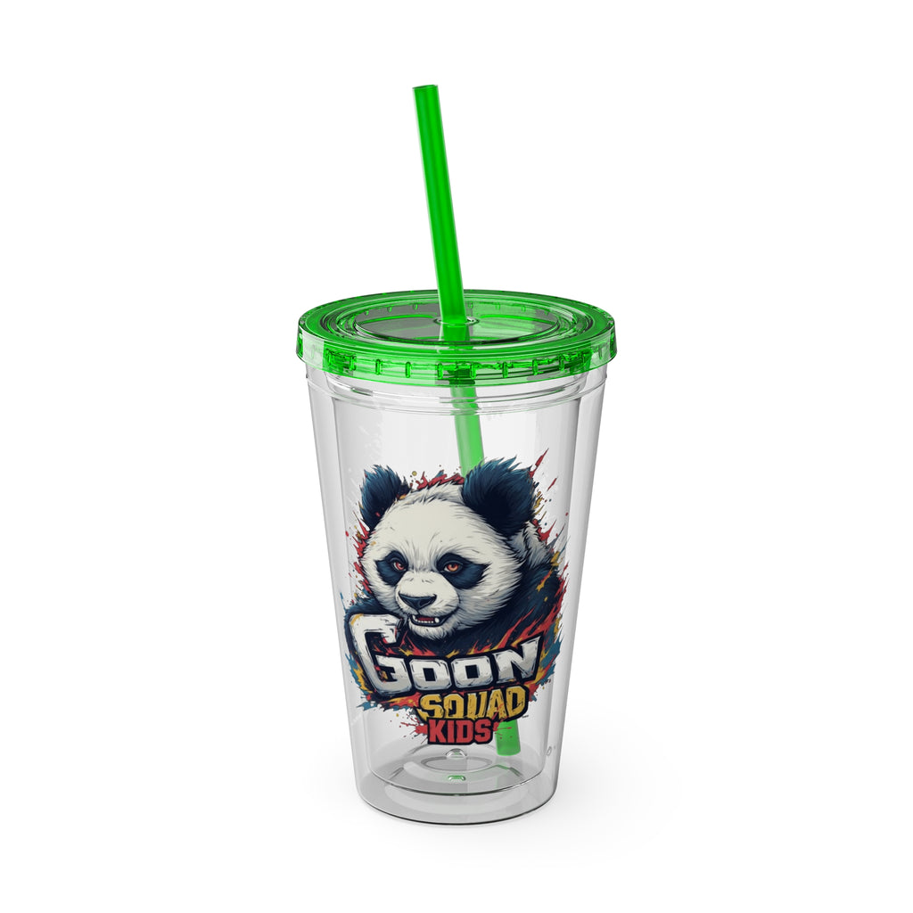 Panda Splash 16oz Tumbler with Straw — Goon Squad Kids Graphic