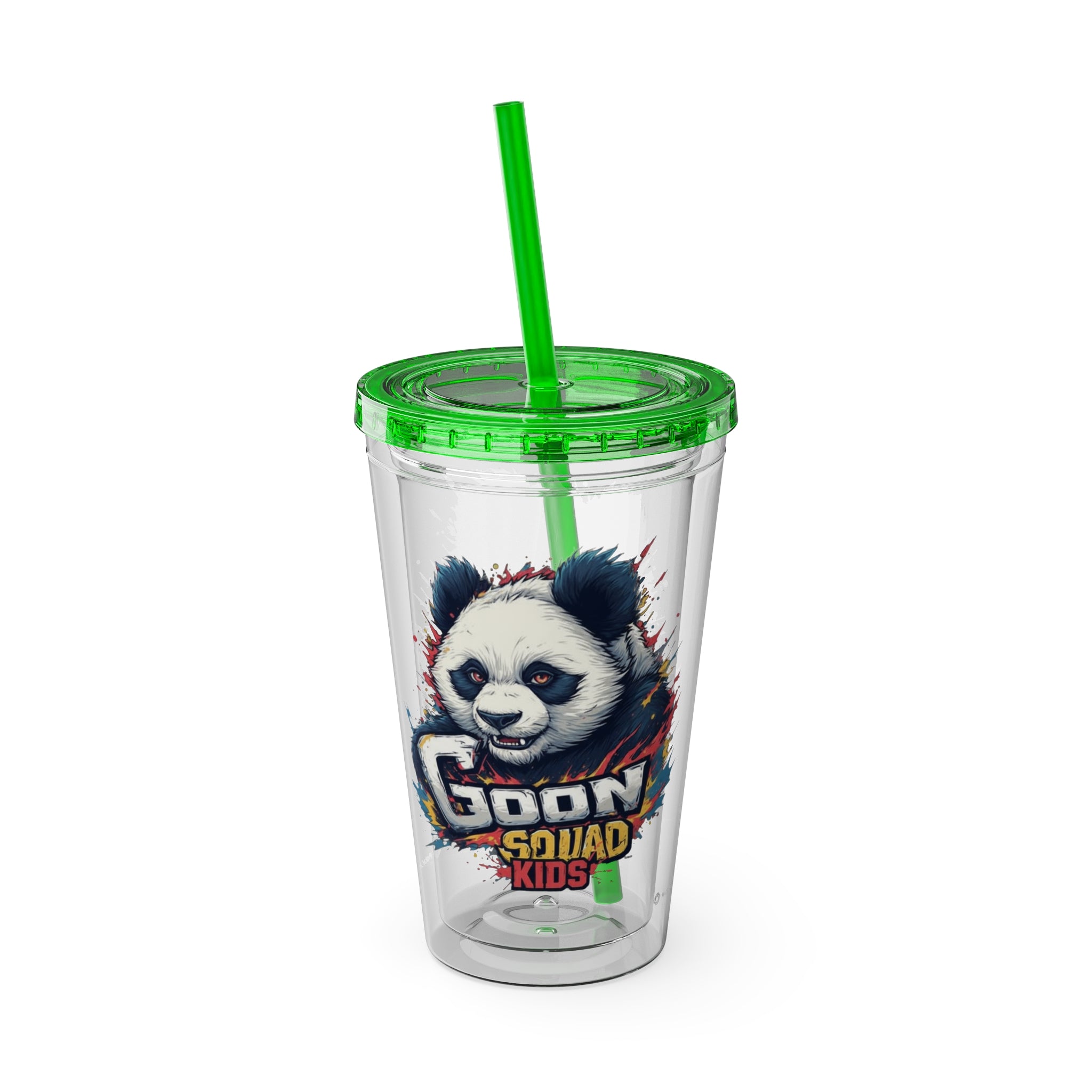 Panda Splash 16oz Tumbler with Straw — Goon Squad Kids Graphic
