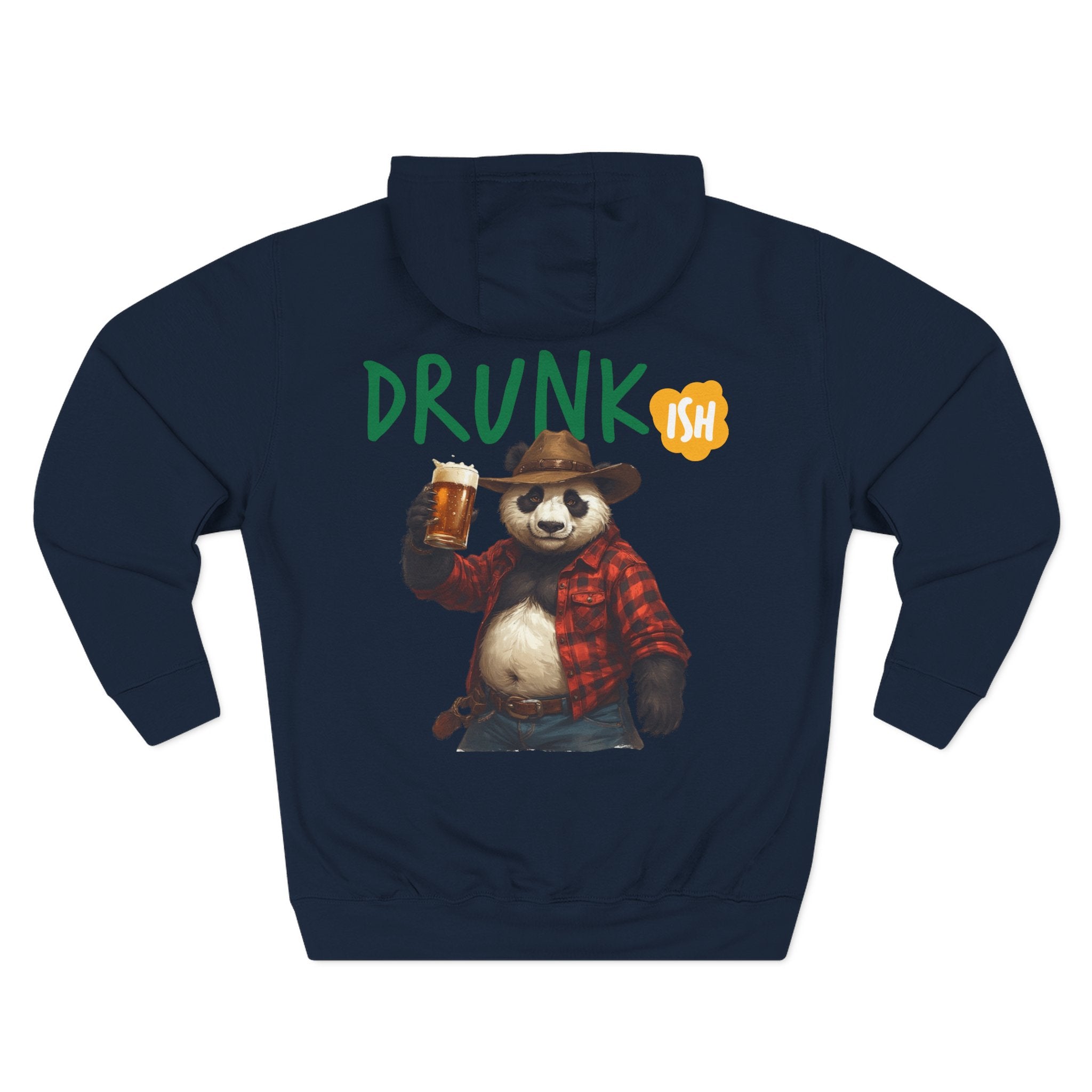 Drunk-ish Panda Hoodie — Funny Beer Lumberjack Animal Graphic Fleece Hoodie