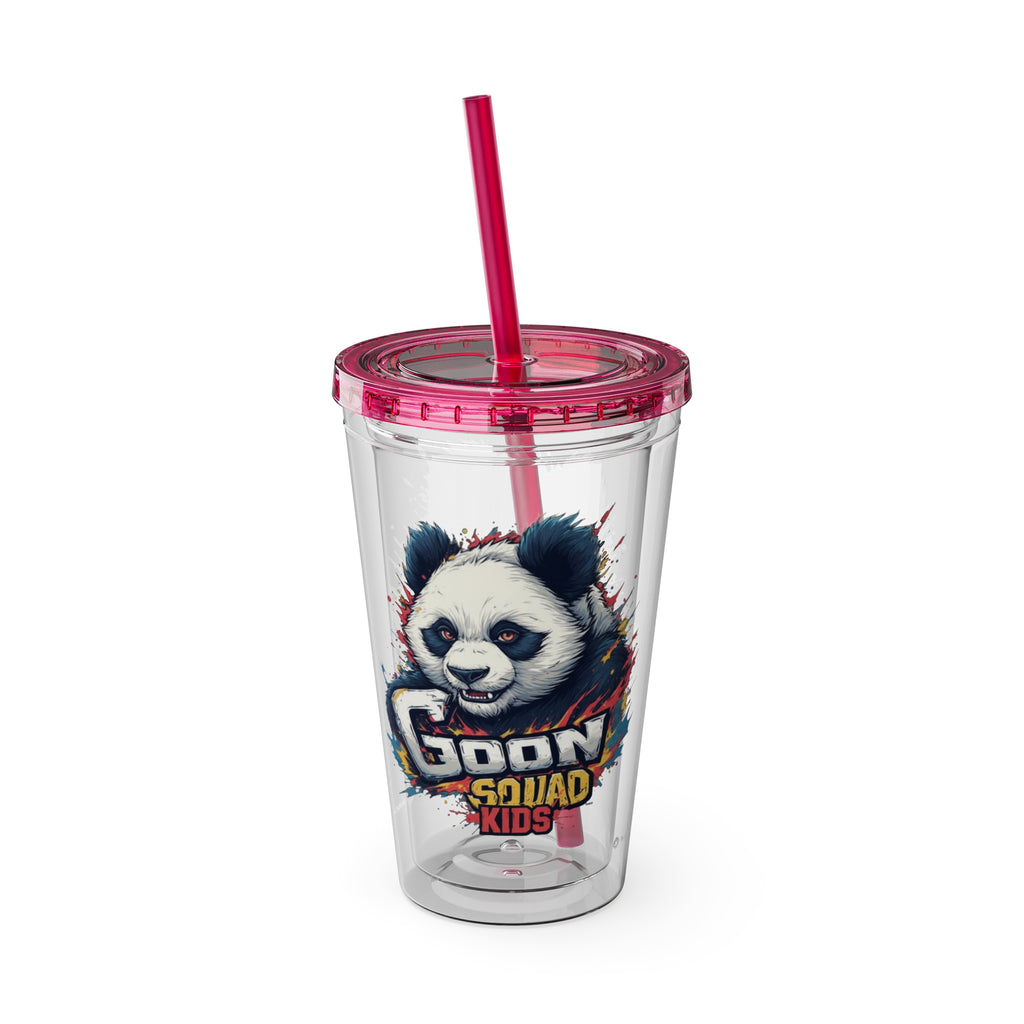 Panda Splash 16oz Tumbler with Straw — Goon Squad Kids Graphic