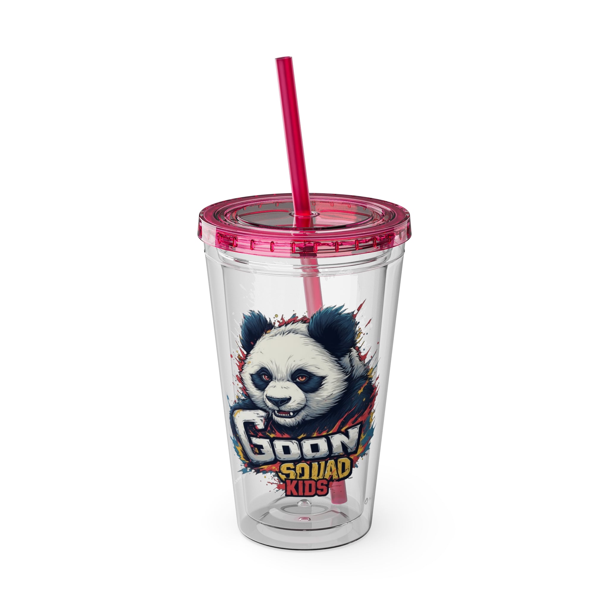 Panda Splash 16oz Tumbler with Straw — Goon Squad Kids Graphic