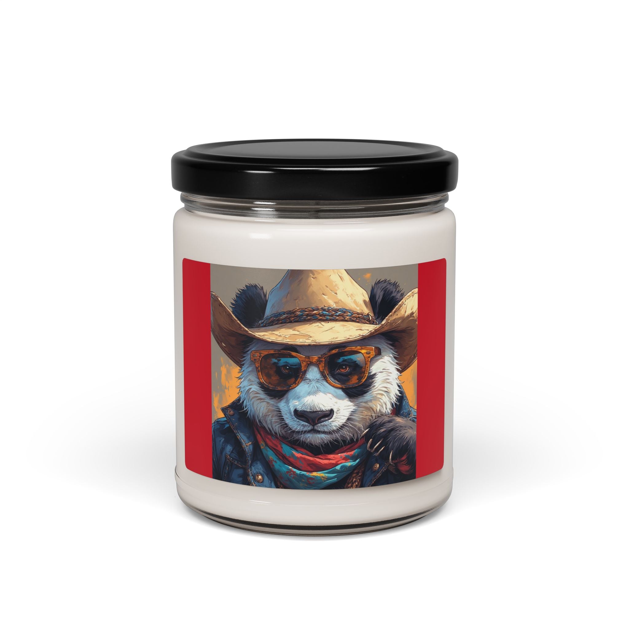 Panda Cowboy Scented Soy Candle — 9oz Rustic Western Home Fragrance