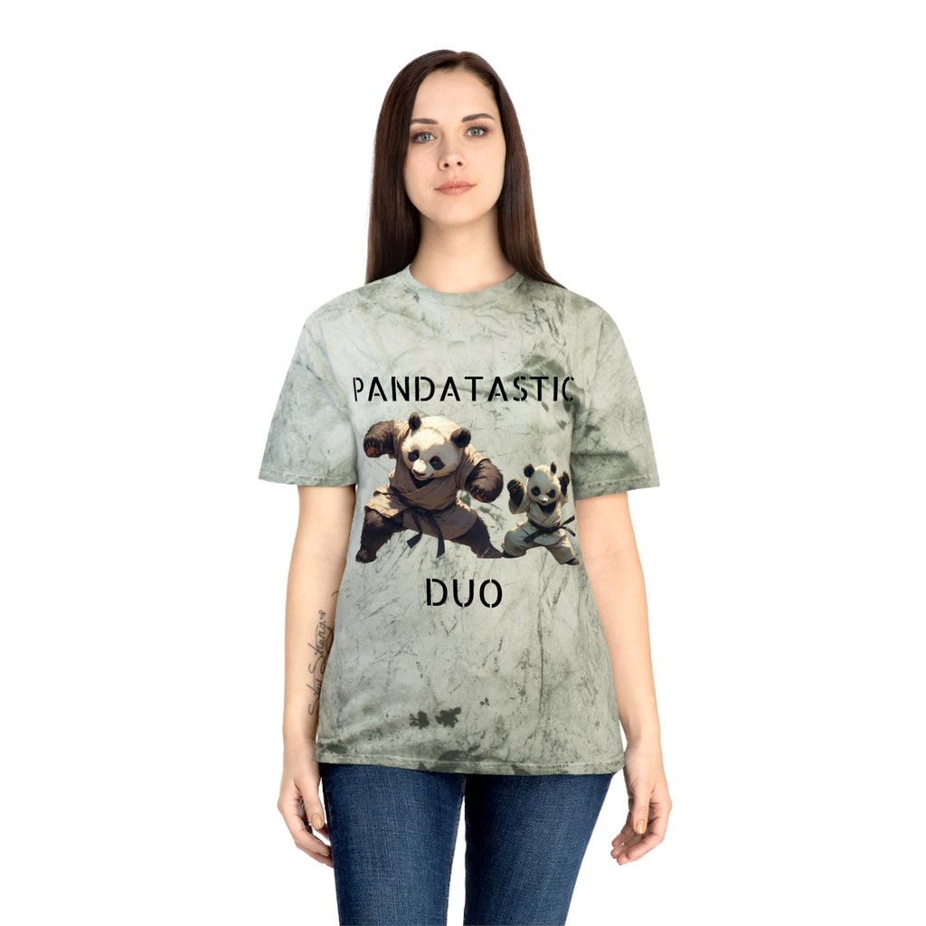 PANDATASTIC Graphic T‑Shirt — Vintage Tie‑Dye Panda Design ("PANDATASTIC DUO")