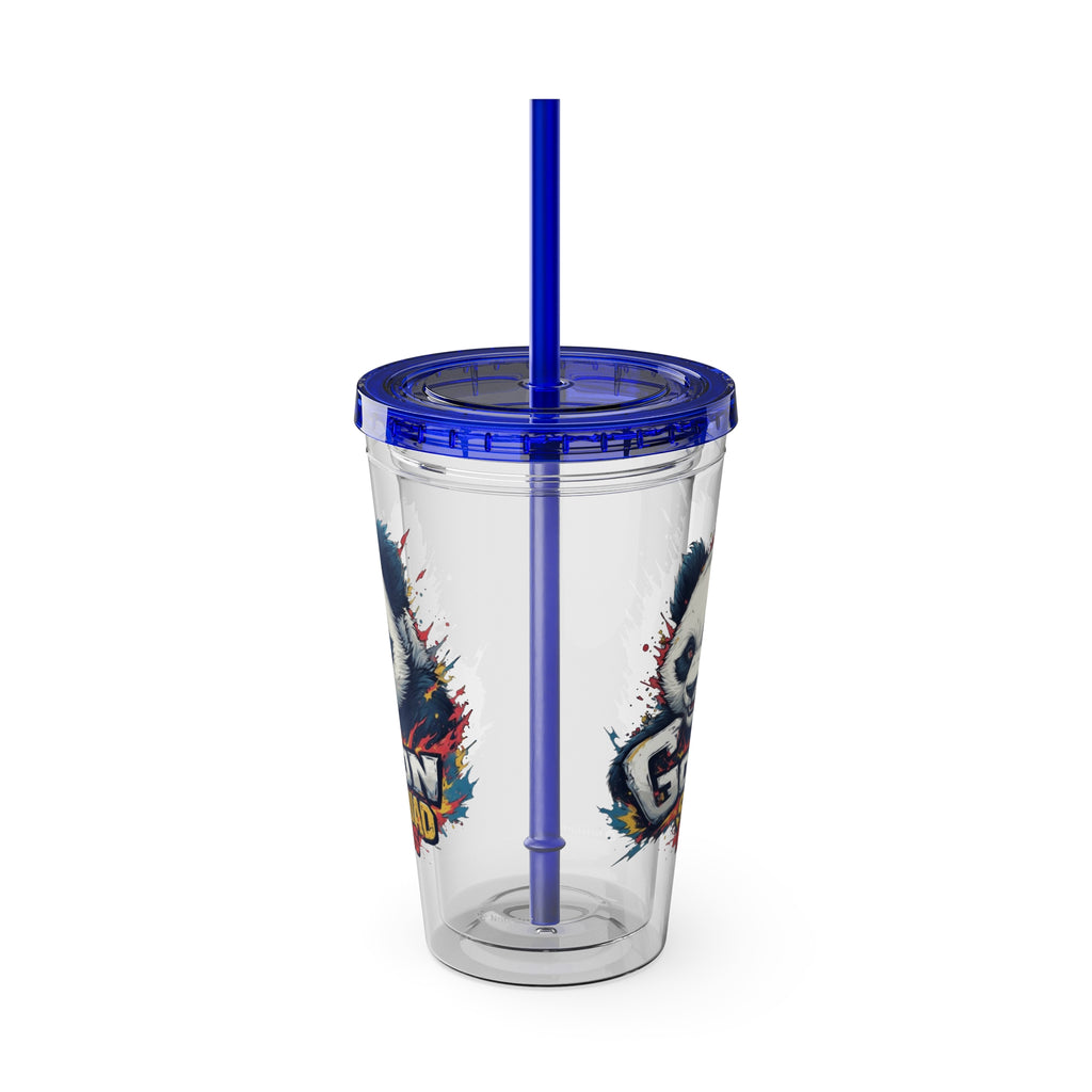 Panda Splash 16oz Tumbler with Straw — Goon Squad Kids Graphic