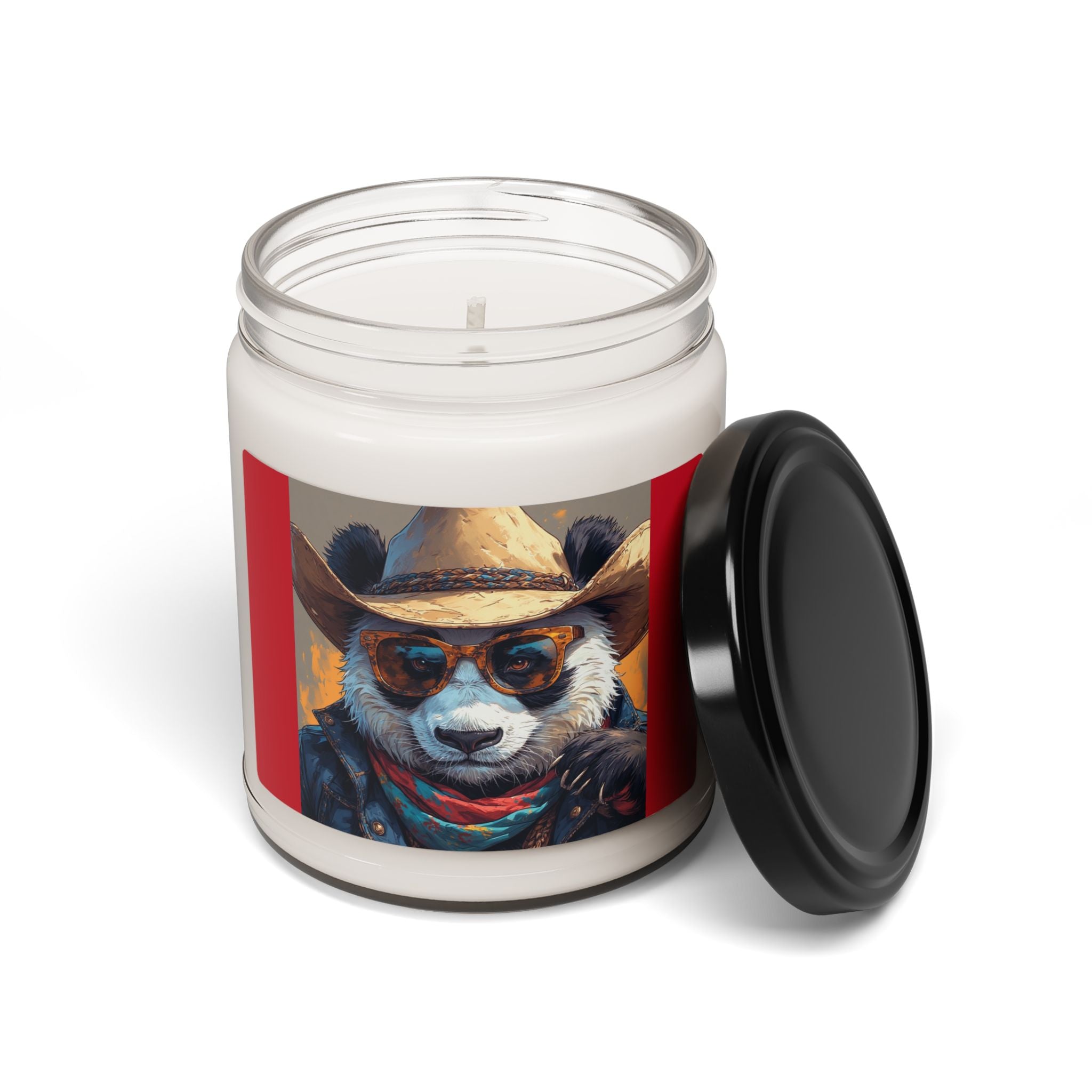 Panda Cowboy Scented Soy Candle — 9oz Rustic Western Home Fragrance