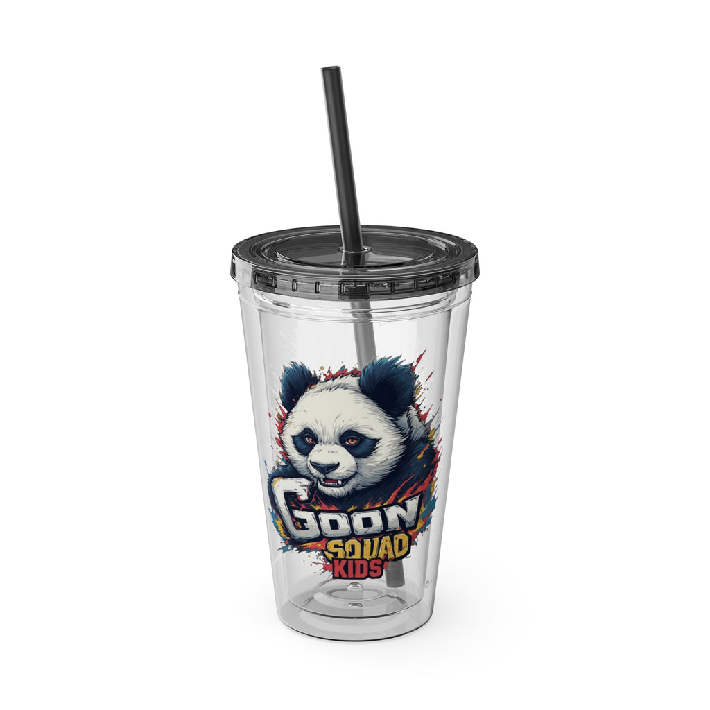 Panda Splash 16oz Tumbler with Straw — Goon Squad Kids Graphic