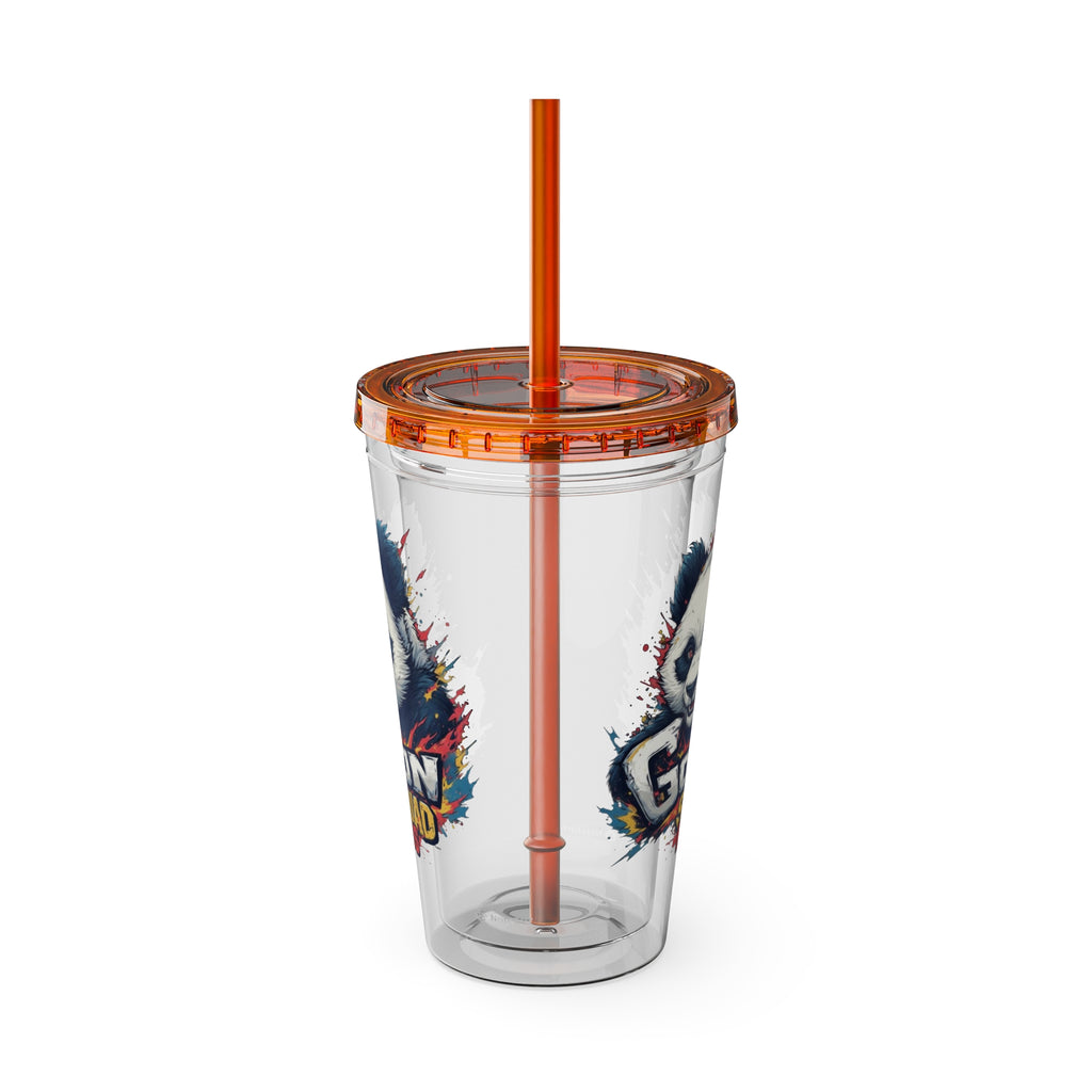 Panda Splash 16oz Tumbler with Straw — Goon Squad Kids Graphic