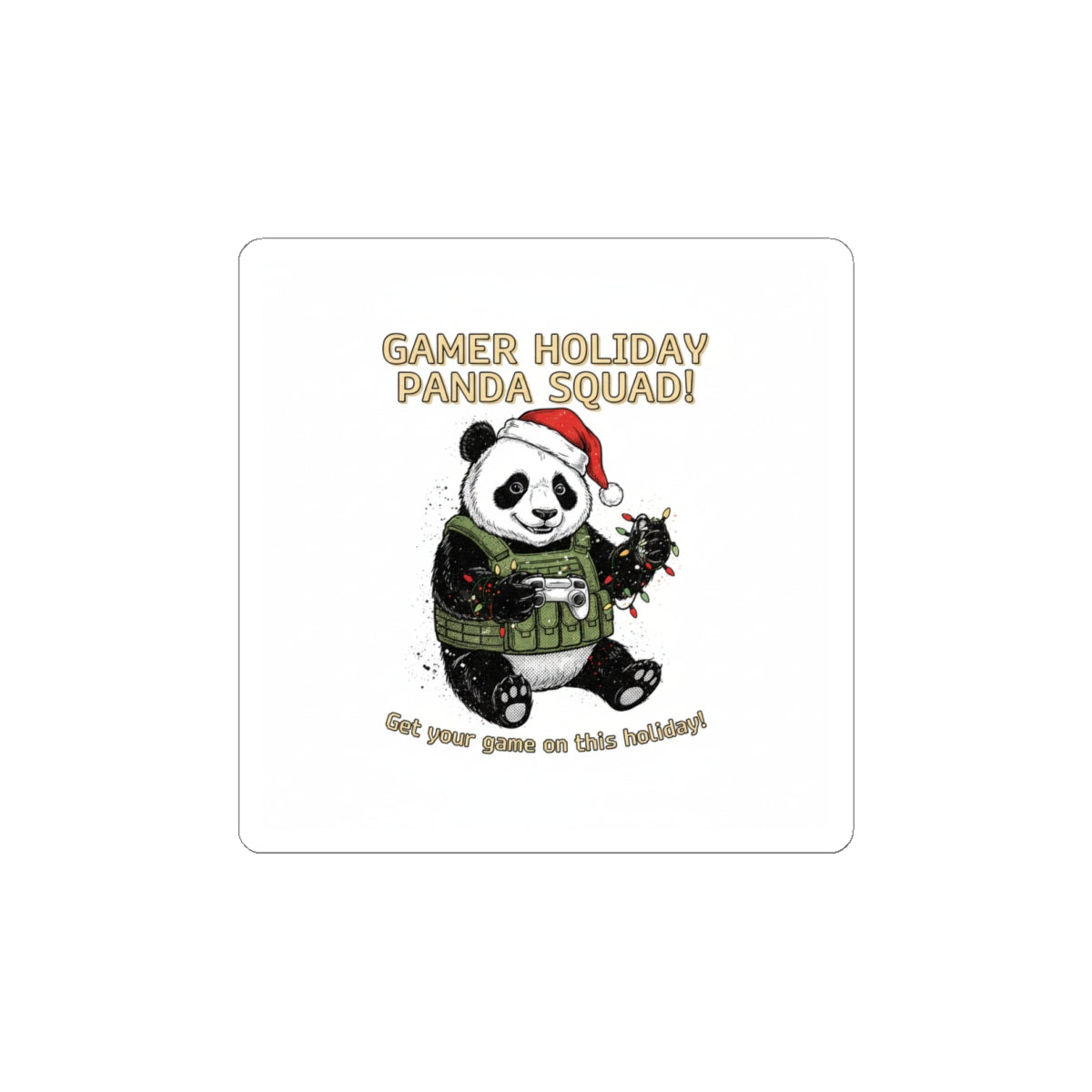 Gamer Holiday Panda Sticker | Coding Sticker, LAN Party Desk Decal