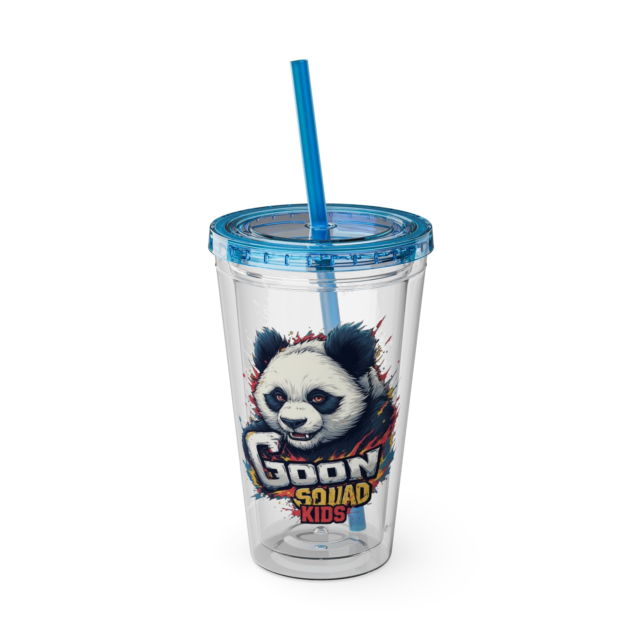Panda Splash 16oz Tumbler with Straw — Goon Squad Kids Graphic