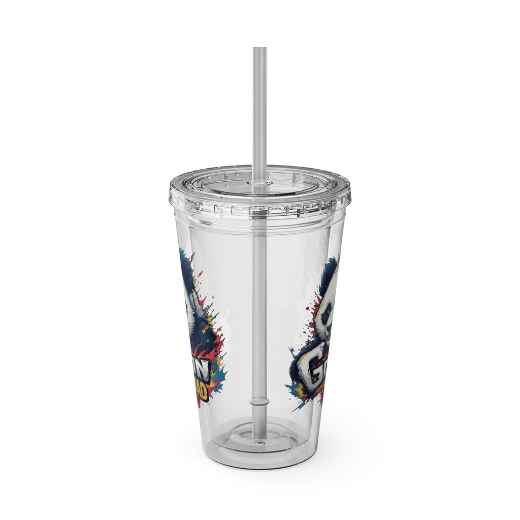 Panda Splash 16oz Tumbler with Straw — Goon Squad Kids Graphic