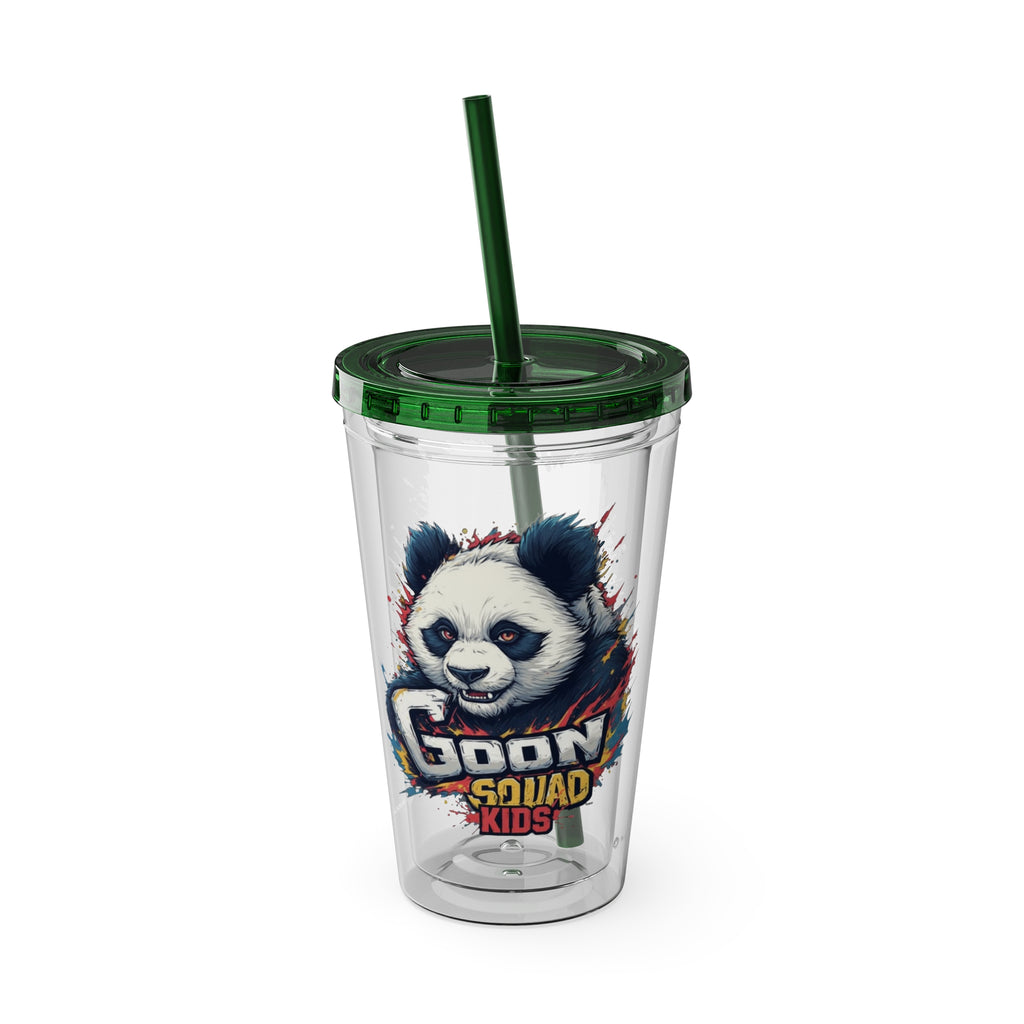 Panda Splash 16oz Tumbler with Straw — Goon Squad Kids Graphic