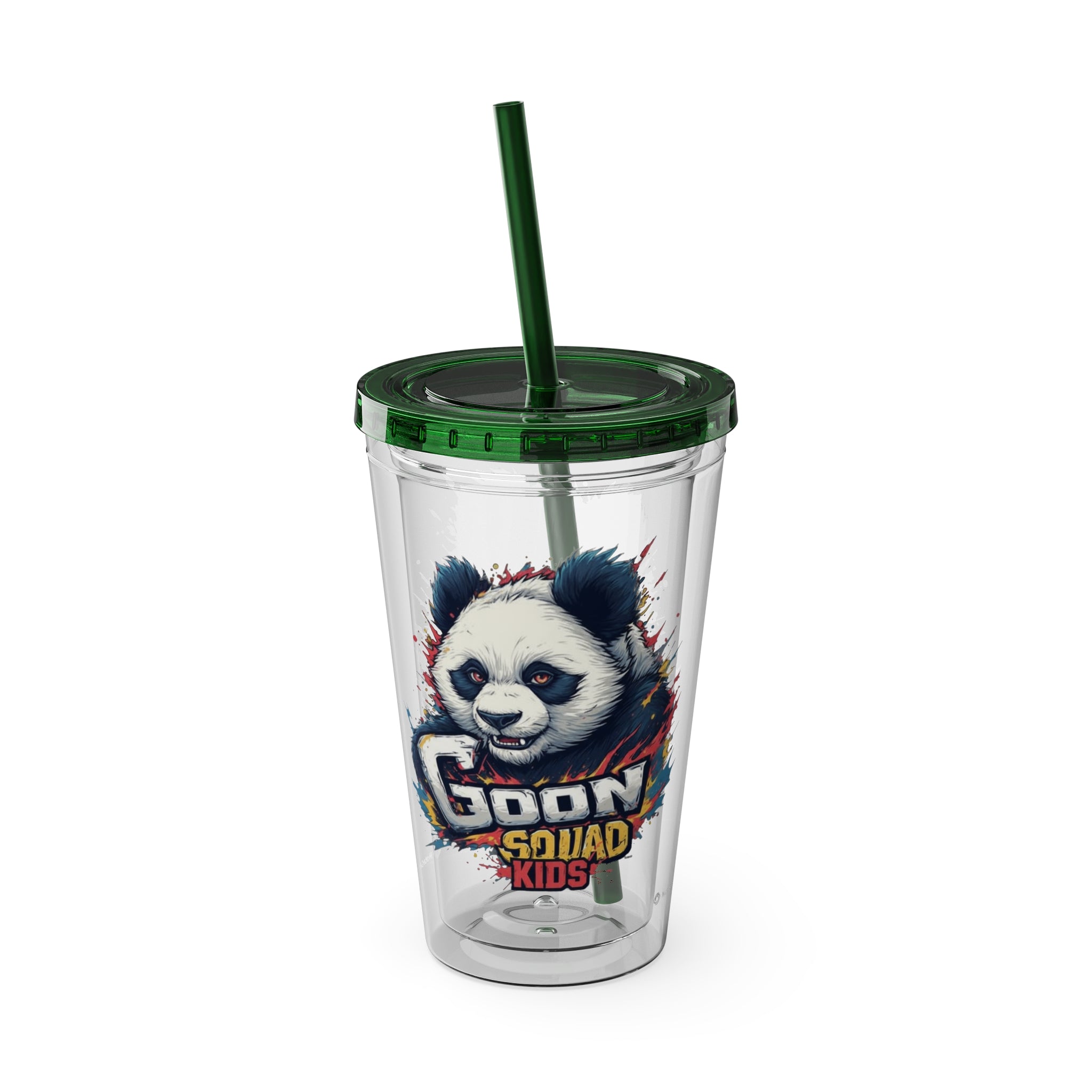 Panda Splash 16oz Tumbler with Straw — Goon Squad Kids Graphic
