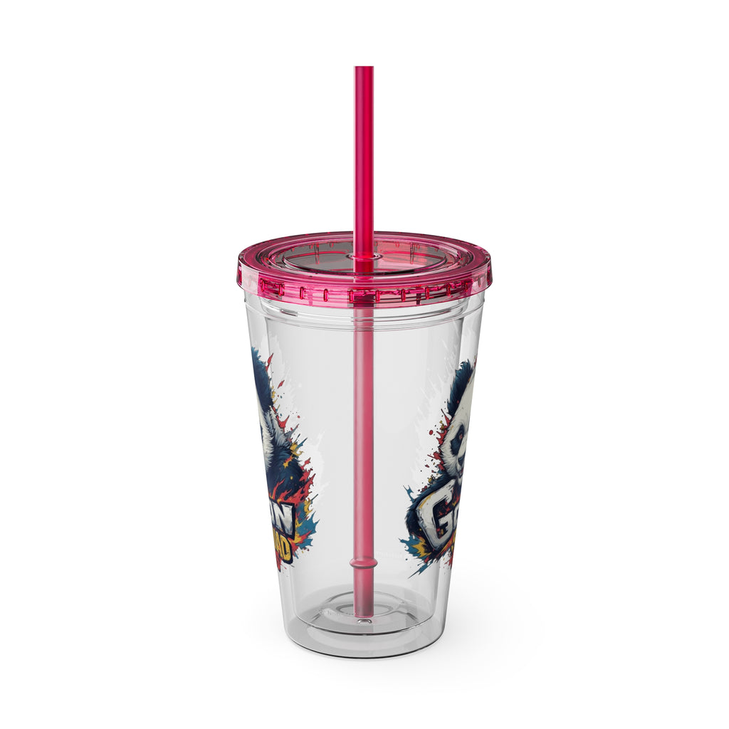 Panda Splash 16oz Tumbler with Straw — Goon Squad Kids Graphic
