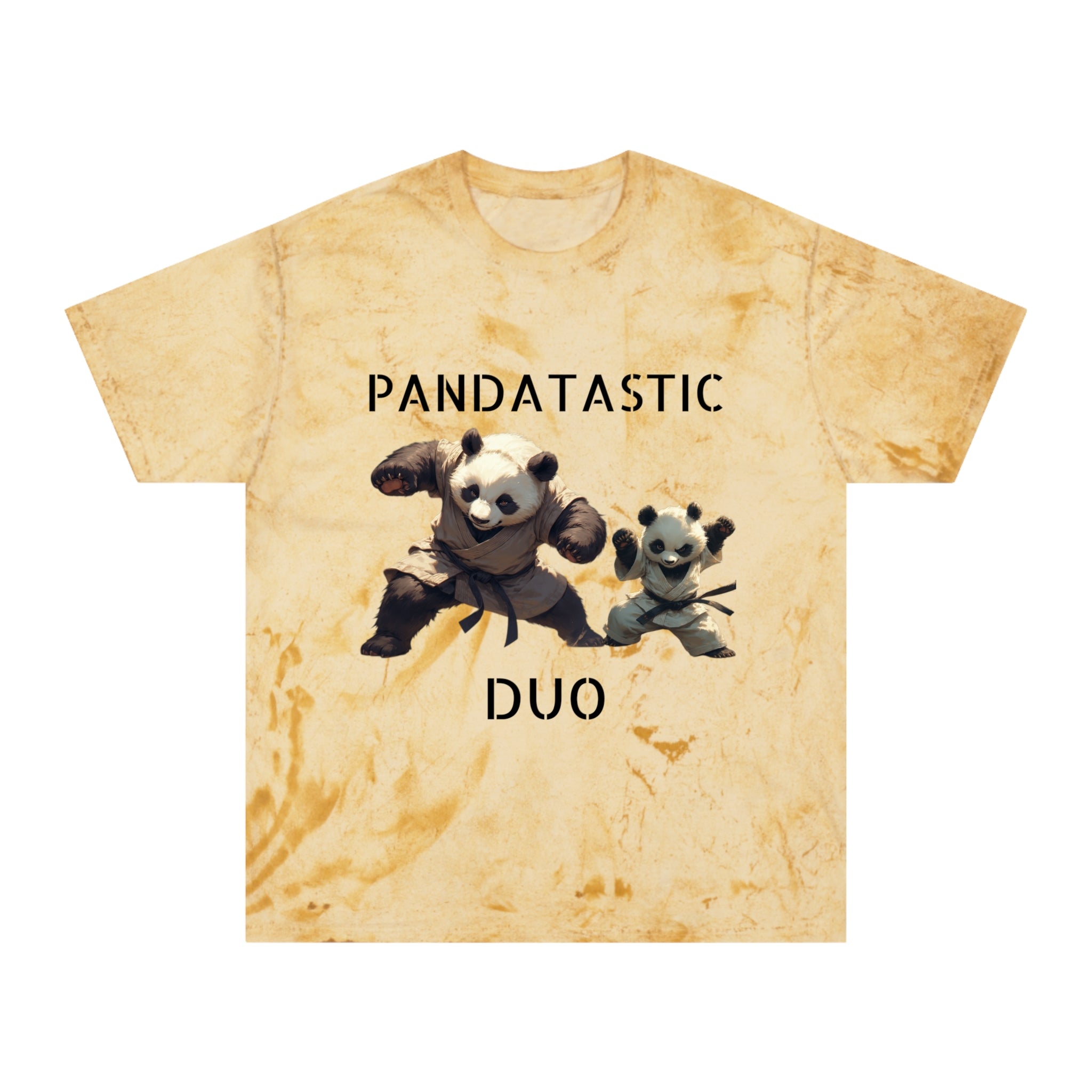 PANDATASTIC Graphic T‑Shirt — Vintage Tie‑Dye Panda Design ("PANDATASTIC DUO")