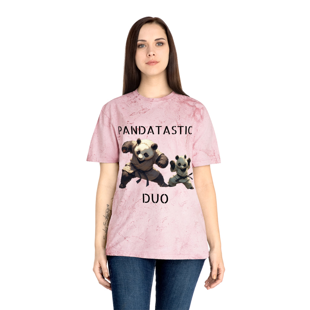 PANDATASTIC Graphic T‑Shirt — Vintage Tie‑Dye Panda Design ("PANDATASTIC DUO")