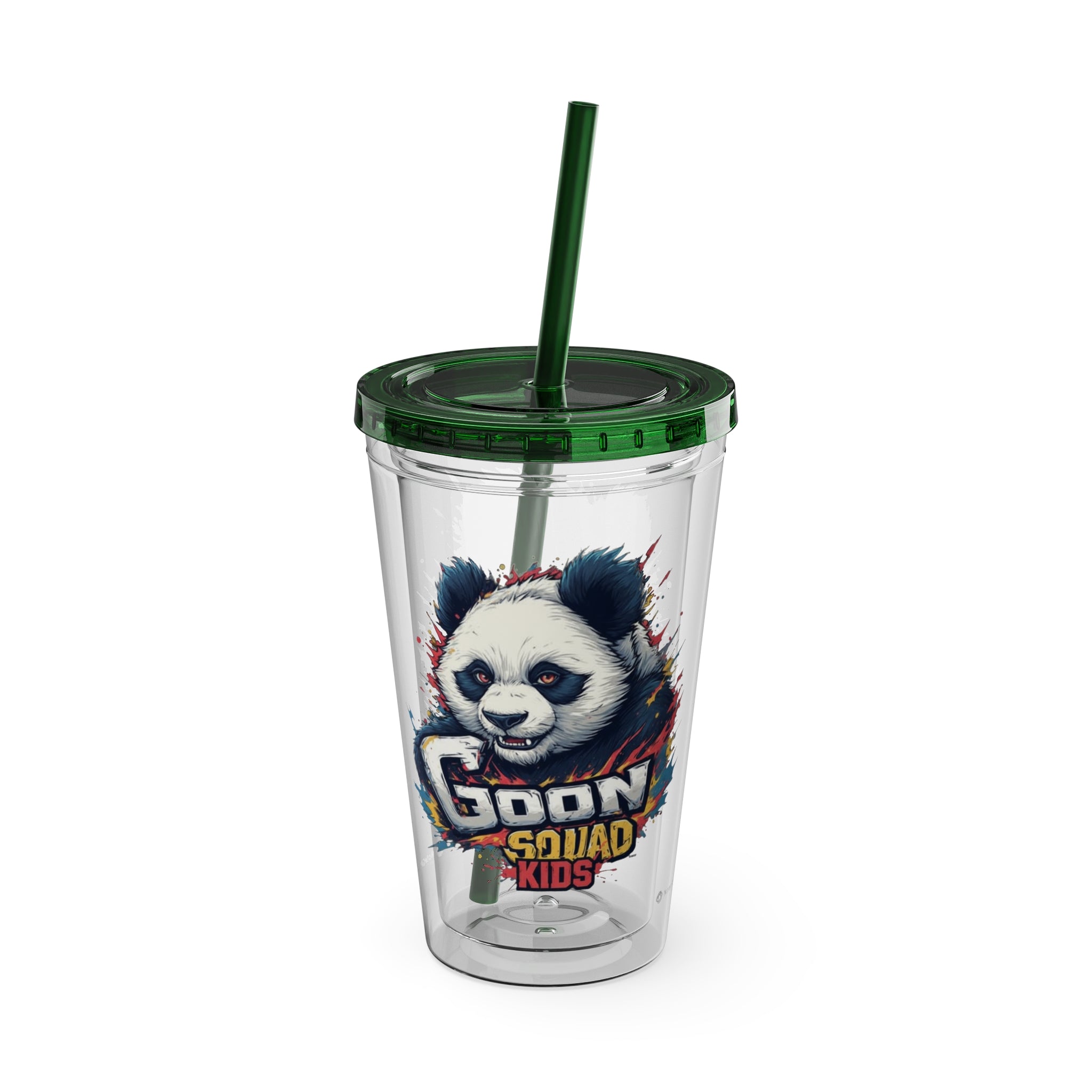 Panda Splash 16oz Tumbler with Straw — Goon Squad Kids Graphic