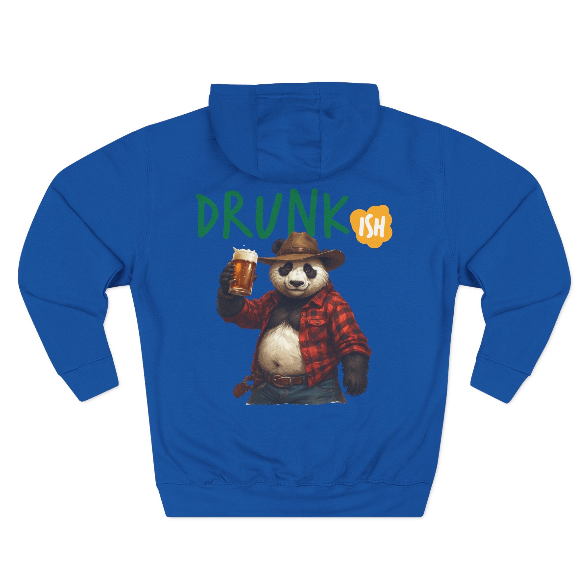 Drunk-ish Panda Hoodie — Funny Beer Lumberjack Animal Graphic Fleece Hoodie