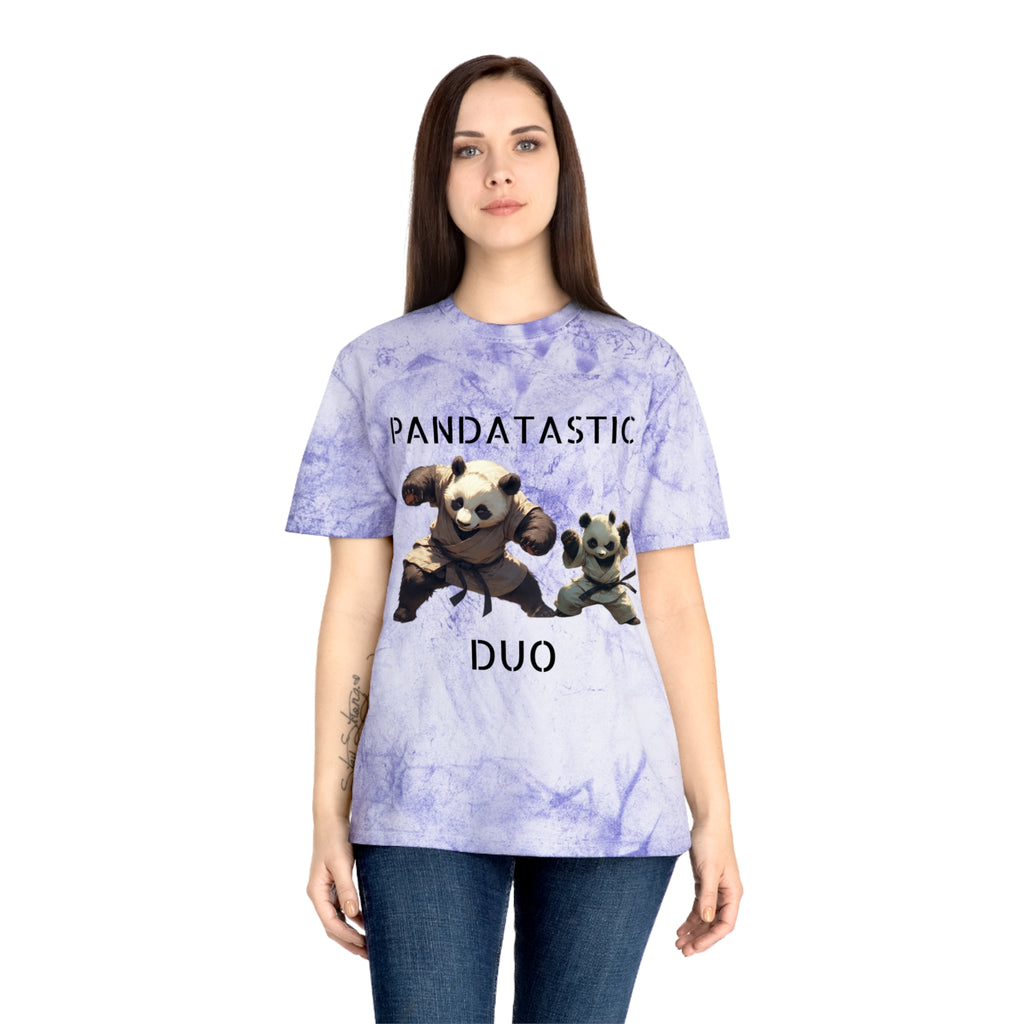 PANDATASTIC Graphic T‑Shirt — Vintage Tie‑Dye Panda Design ("PANDATASTIC DUO")