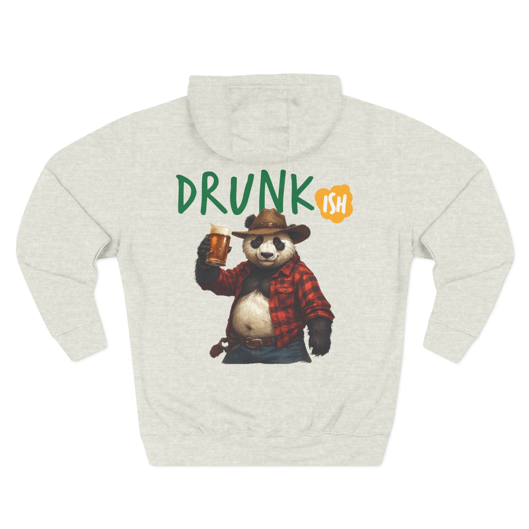 Drunk-ish Panda Hoodie — Funny Beer Lumberjack Animal Graphic Fleece Hoodie