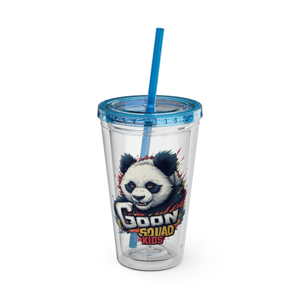 Panda Splash 16oz Tumbler with Straw — Goon Squad Kids Graphic