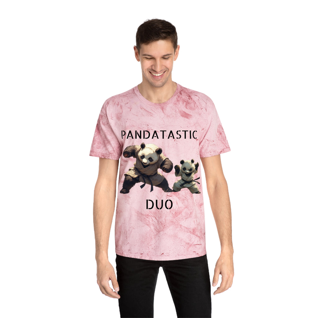 PANDATASTIC Graphic T‑Shirt — Vintage Tie‑Dye Panda Design ("PANDATASTIC DUO")