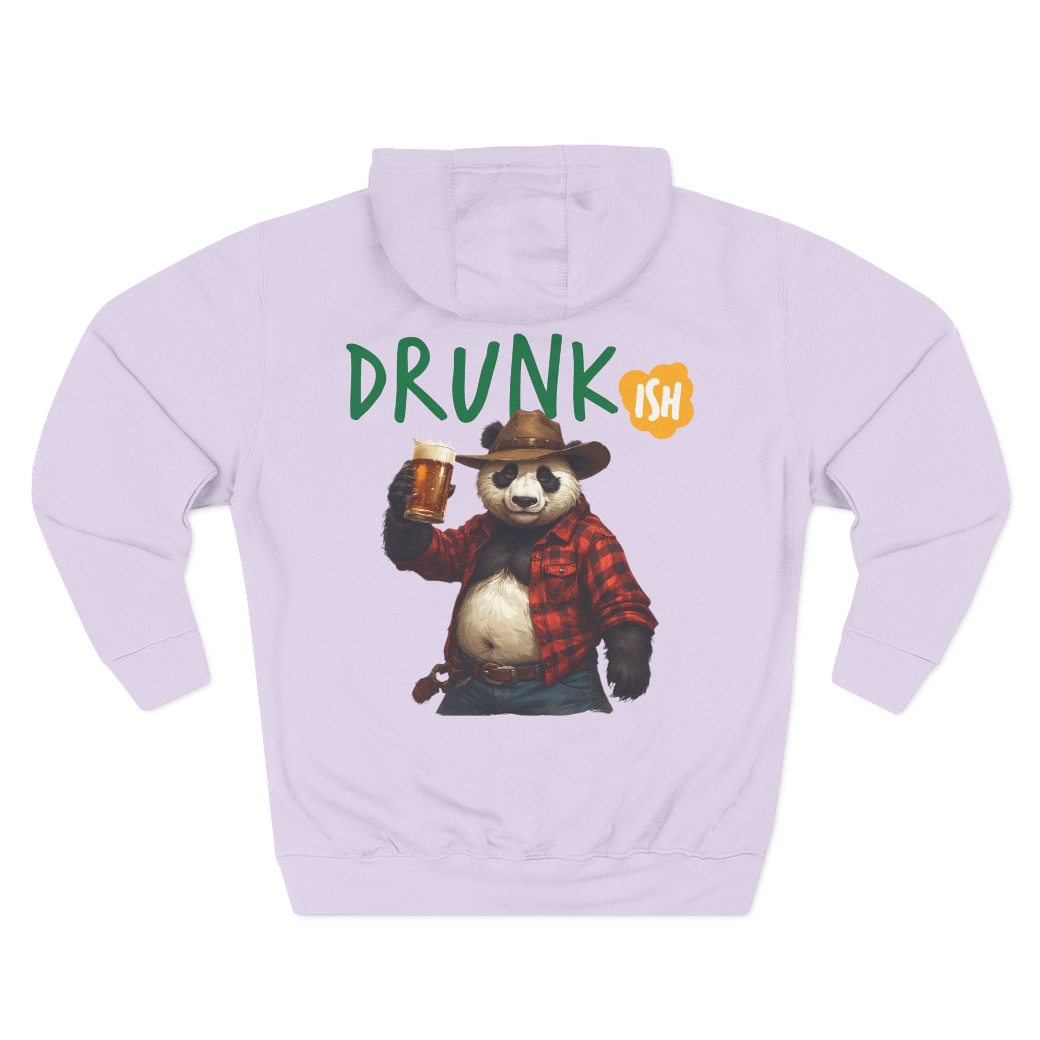 Drunk-ish Panda Hoodie — Funny Beer Lumberjack Animal Graphic Fleece Hoodie