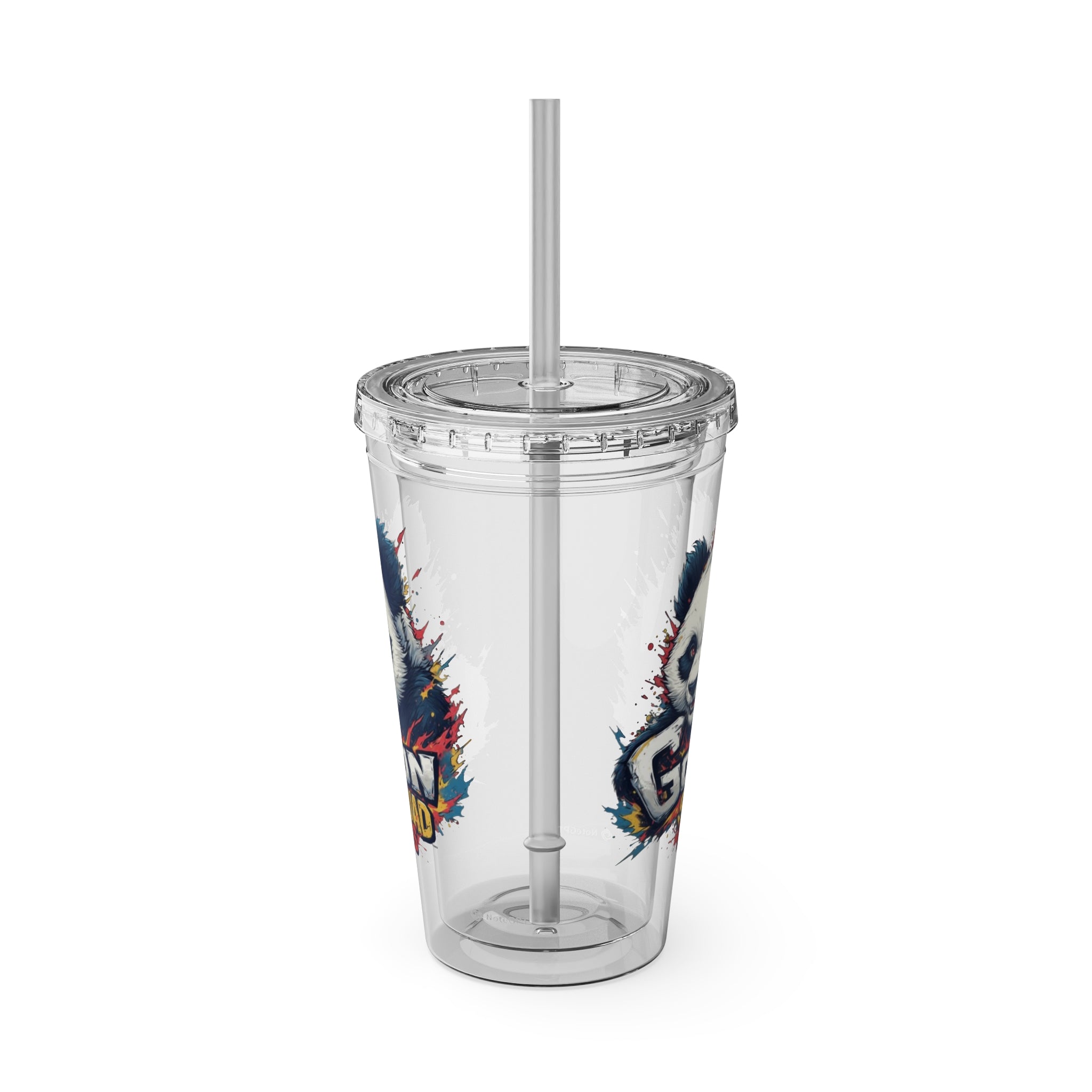 Panda Splash 16oz Tumbler with Straw — Goon Squad Kids Graphic