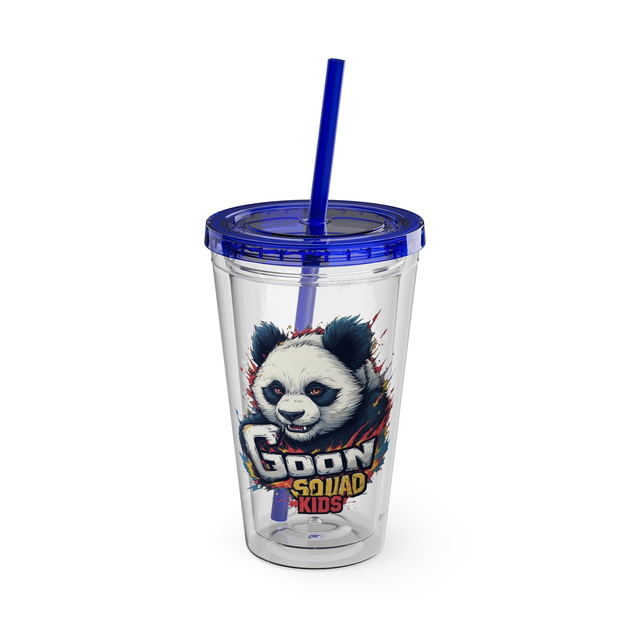 Panda Splash 16oz Tumbler with Straw — Goon Squad Kids Graphic