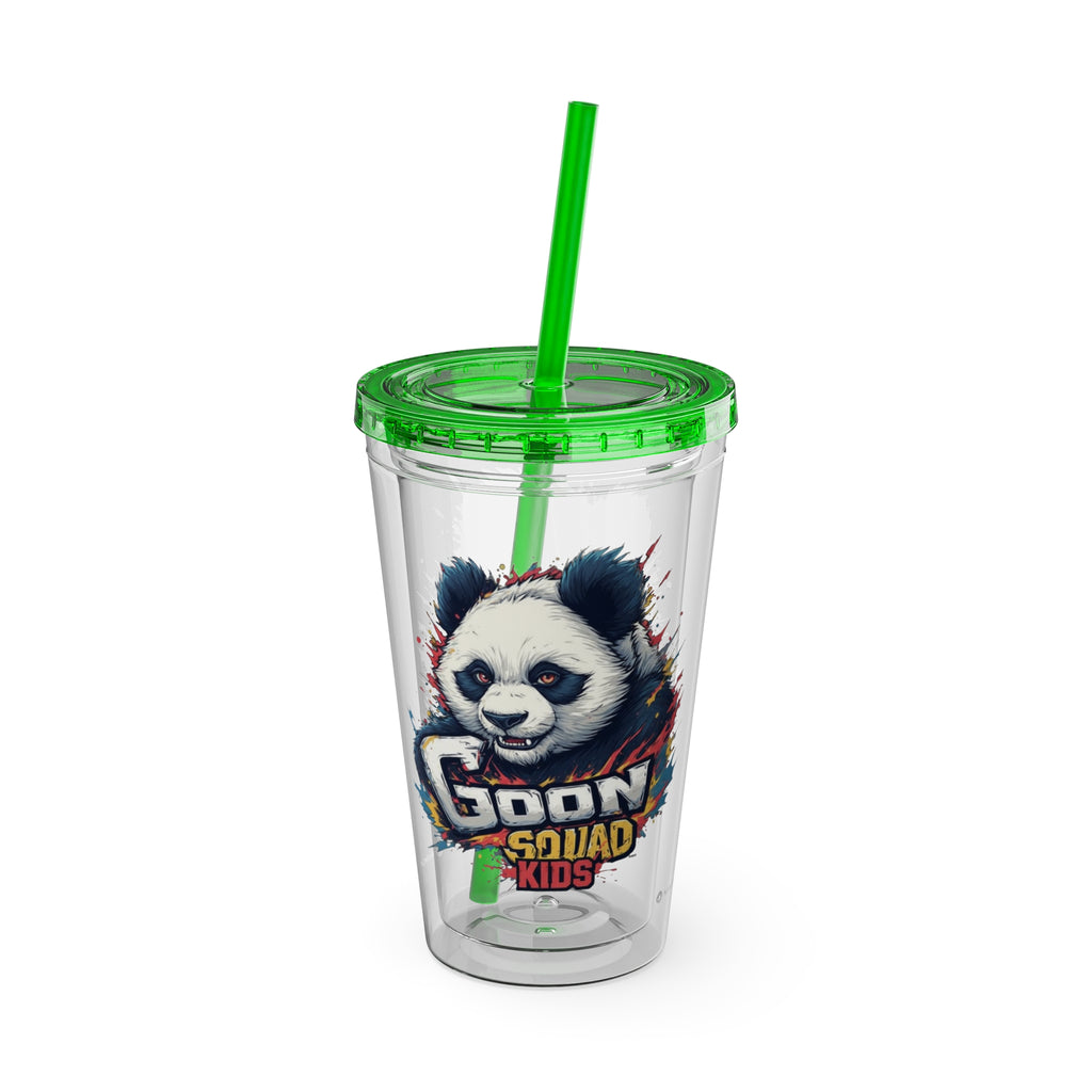 Panda Splash 16oz Tumbler with Straw — Goon Squad Kids Graphic