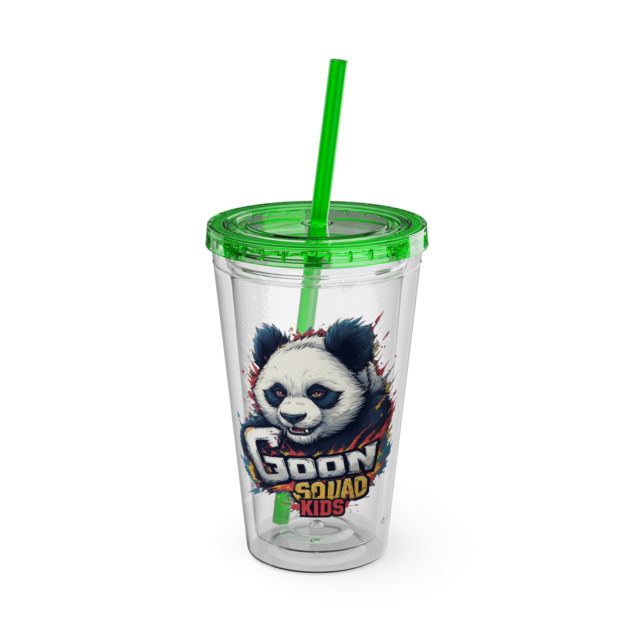 Panda Splash 16oz Tumbler with Straw — Goon Squad Kids Graphic