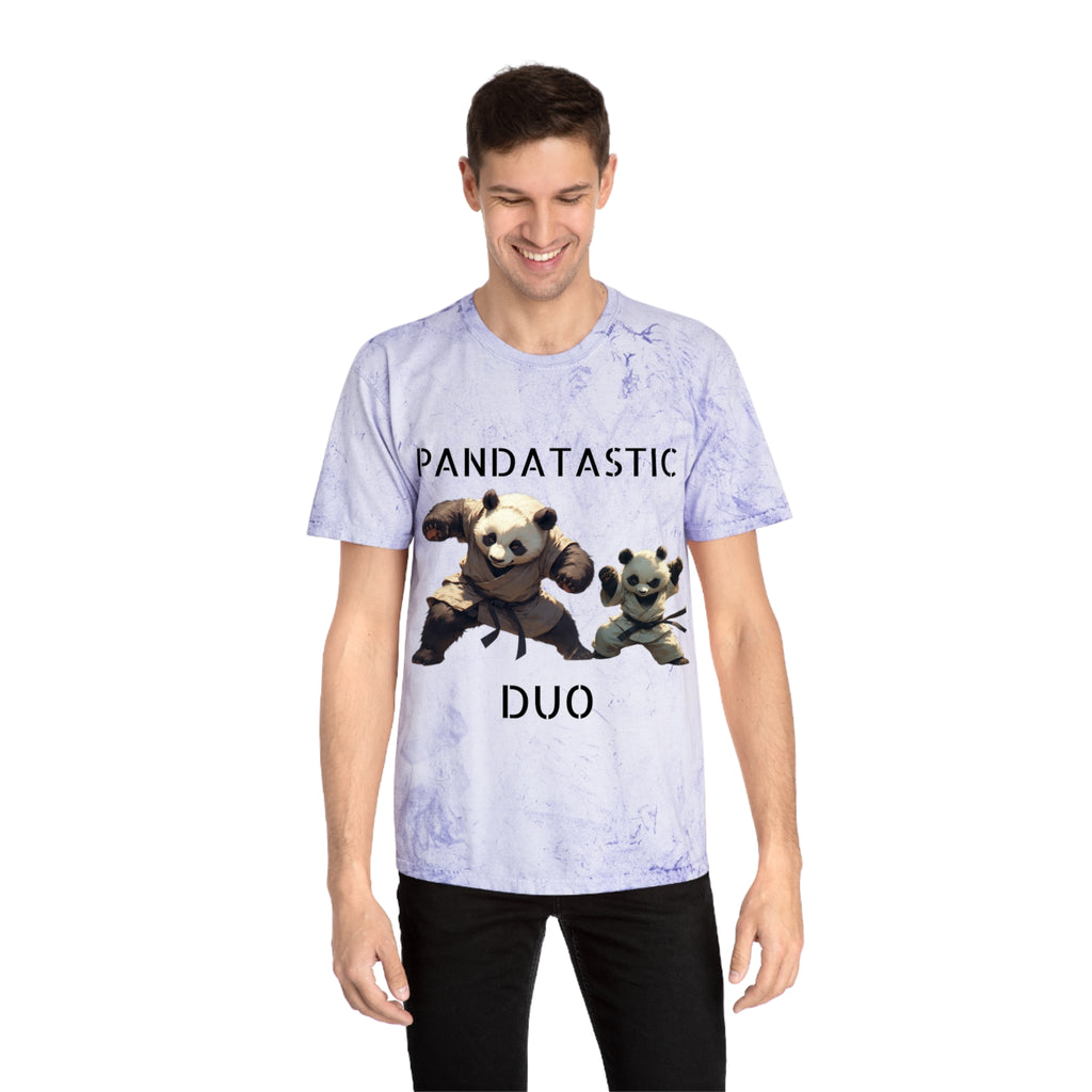 PANDATASTIC Graphic T‑Shirt — Vintage Tie‑Dye Panda Design ("PANDATASTIC DUO")