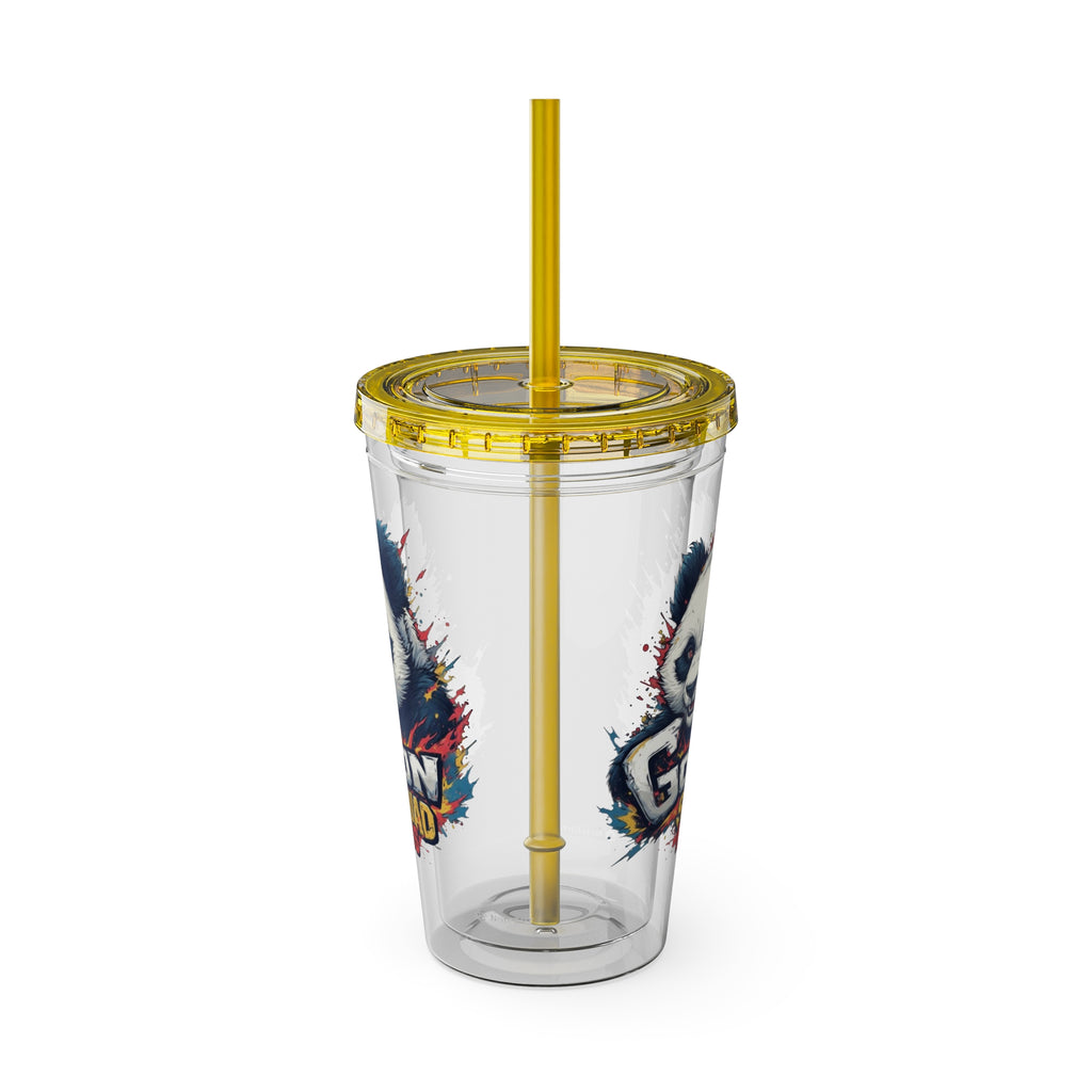 Panda Splash 16oz Tumbler with Straw — Goon Squad Kids Graphic