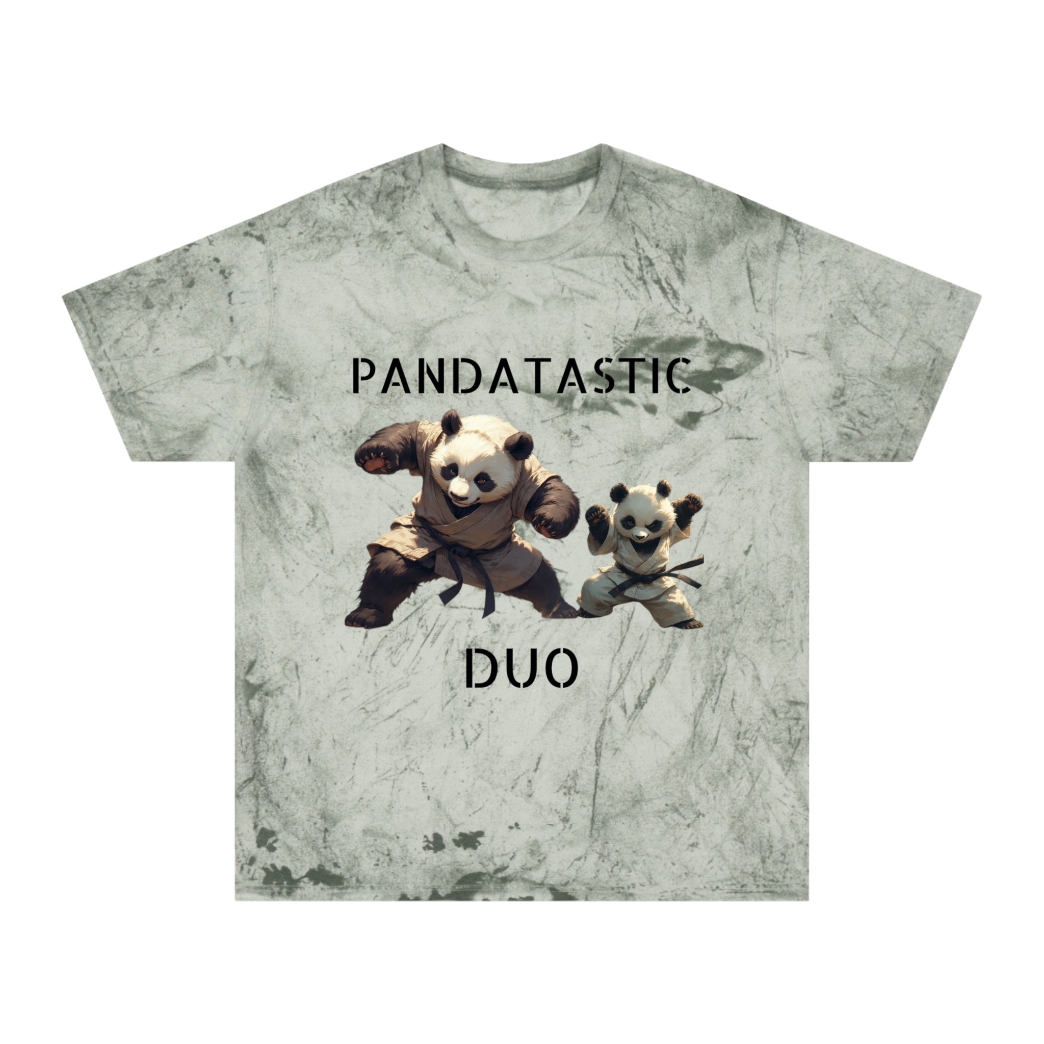 PANDATASTIC Graphic T‑Shirt — Vintage Tie‑Dye Panda Design ("PANDATASTIC DUO")