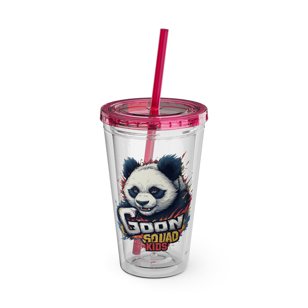 Panda Splash 16oz Tumbler with Straw — Goon Squad Kids Graphic