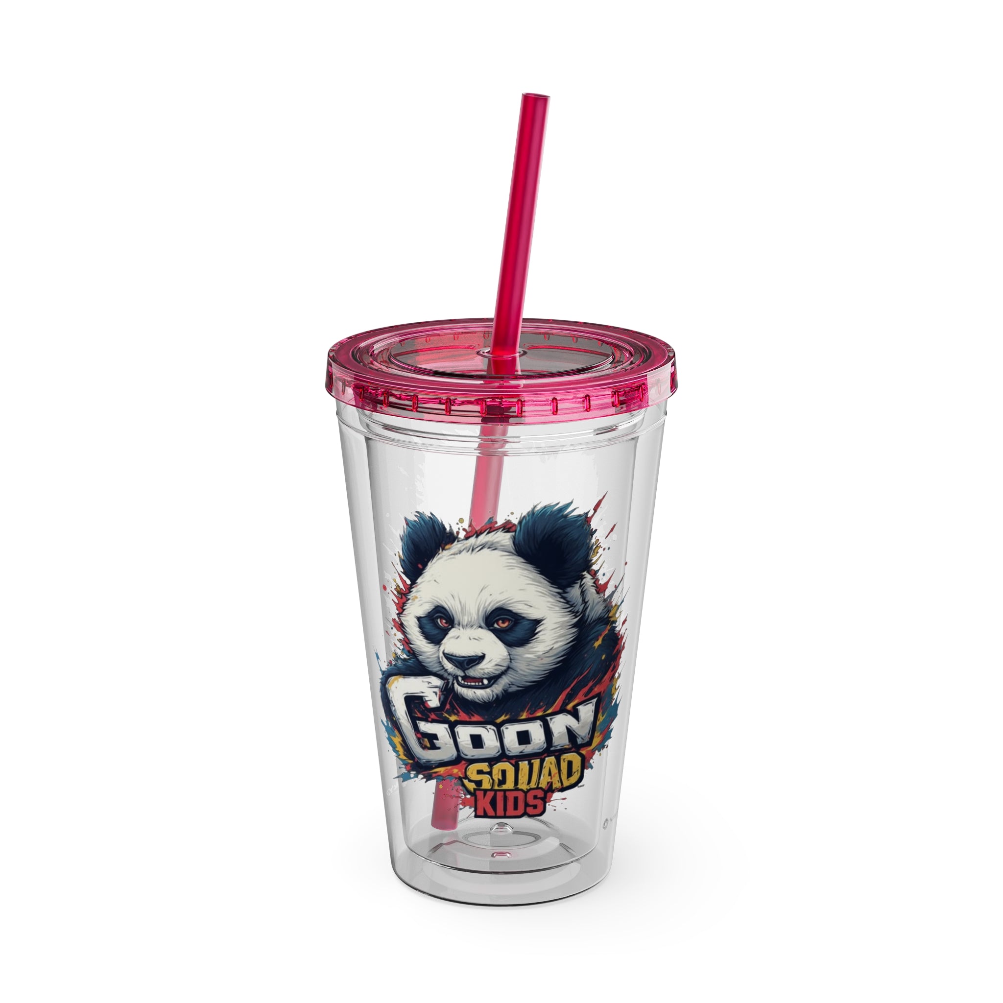Panda Splash 16oz Tumbler with Straw — Goon Squad Kids Graphic