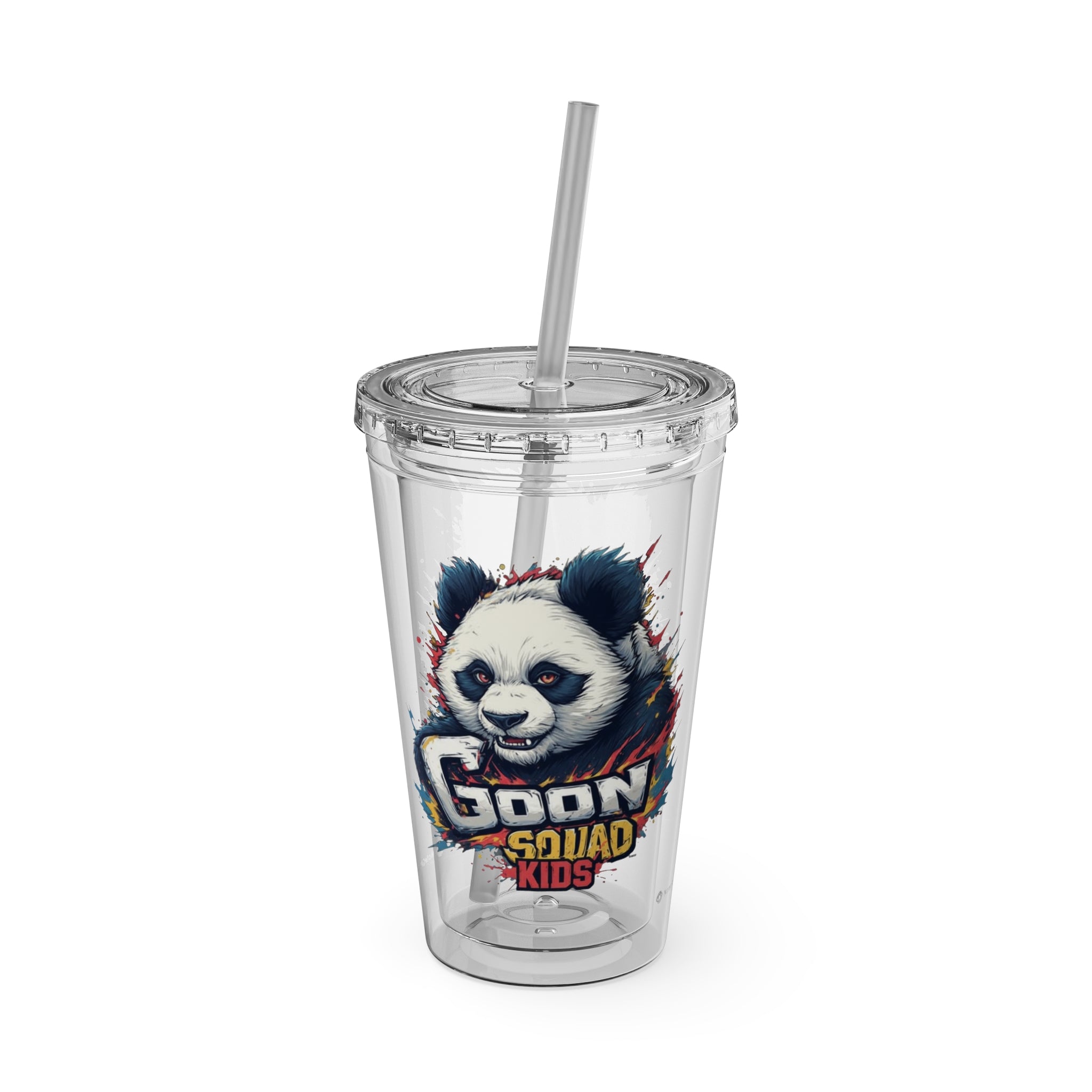 Panda Splash 16oz Tumbler with Straw — Goon Squad Kids Graphic