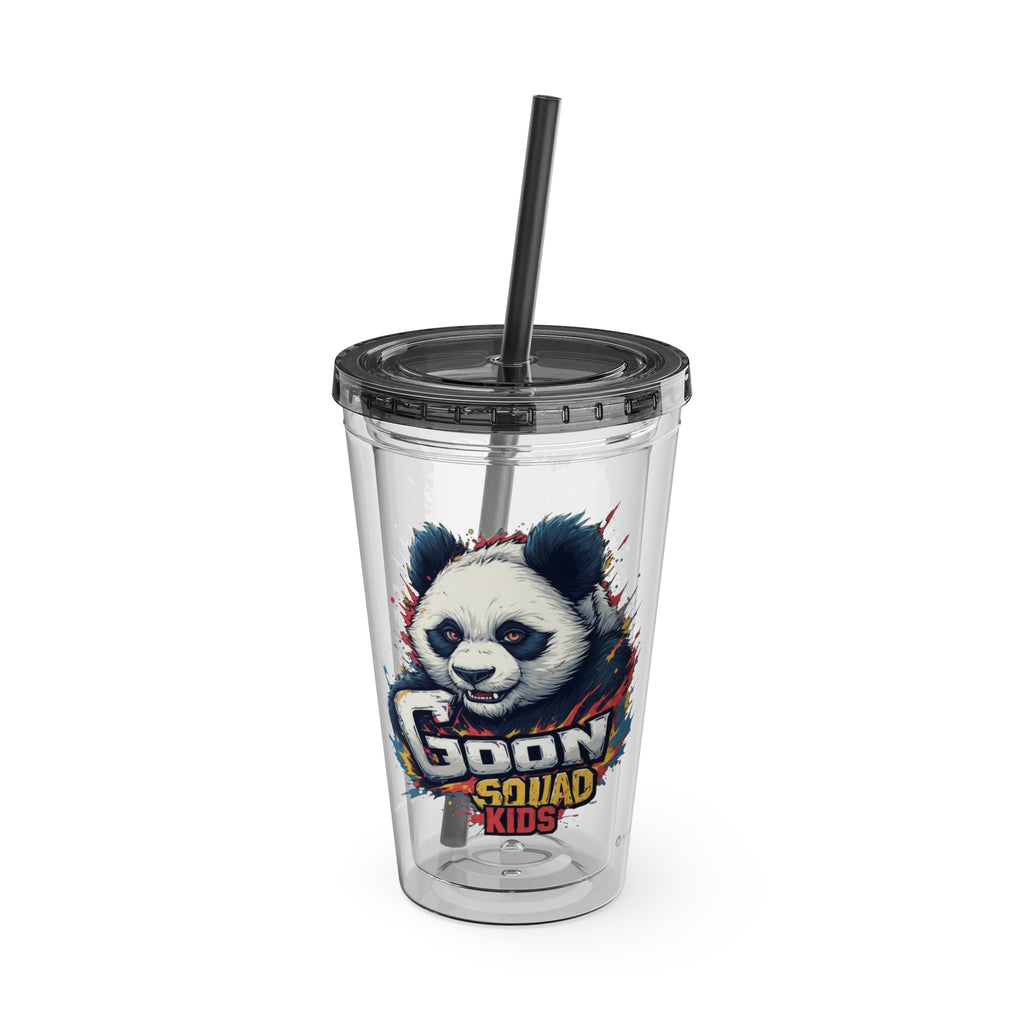 Panda Splash 16oz Tumbler with Straw — Goon Squad Kids Graphic