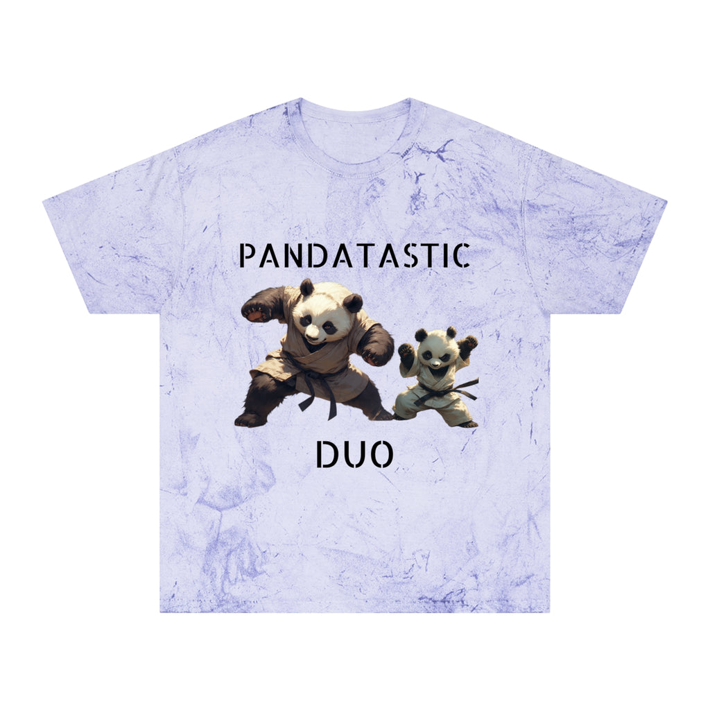 PANDATASTIC Graphic T‑Shirt — Vintage Tie‑Dye Panda Design ("PANDATASTIC DUO")