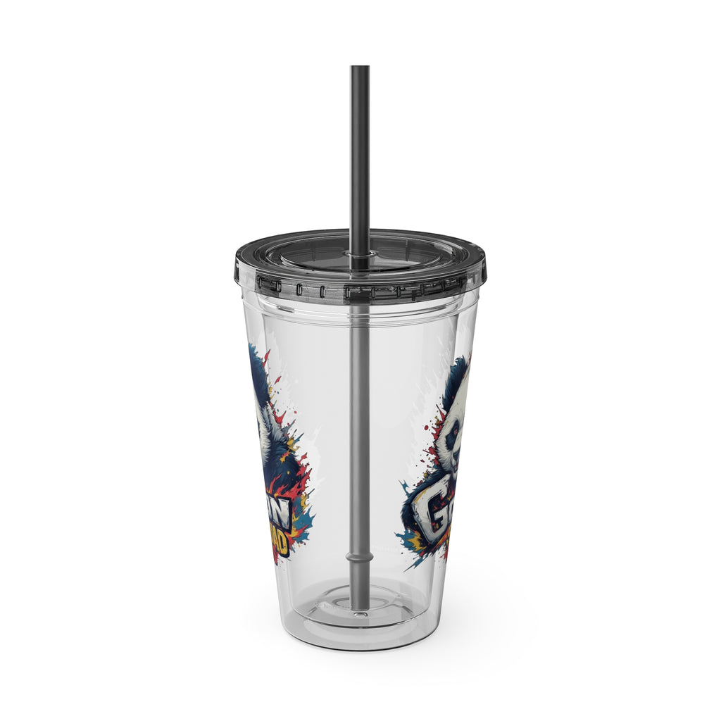 Panda Splash 16oz Tumbler with Straw — Goon Squad Kids Graphic