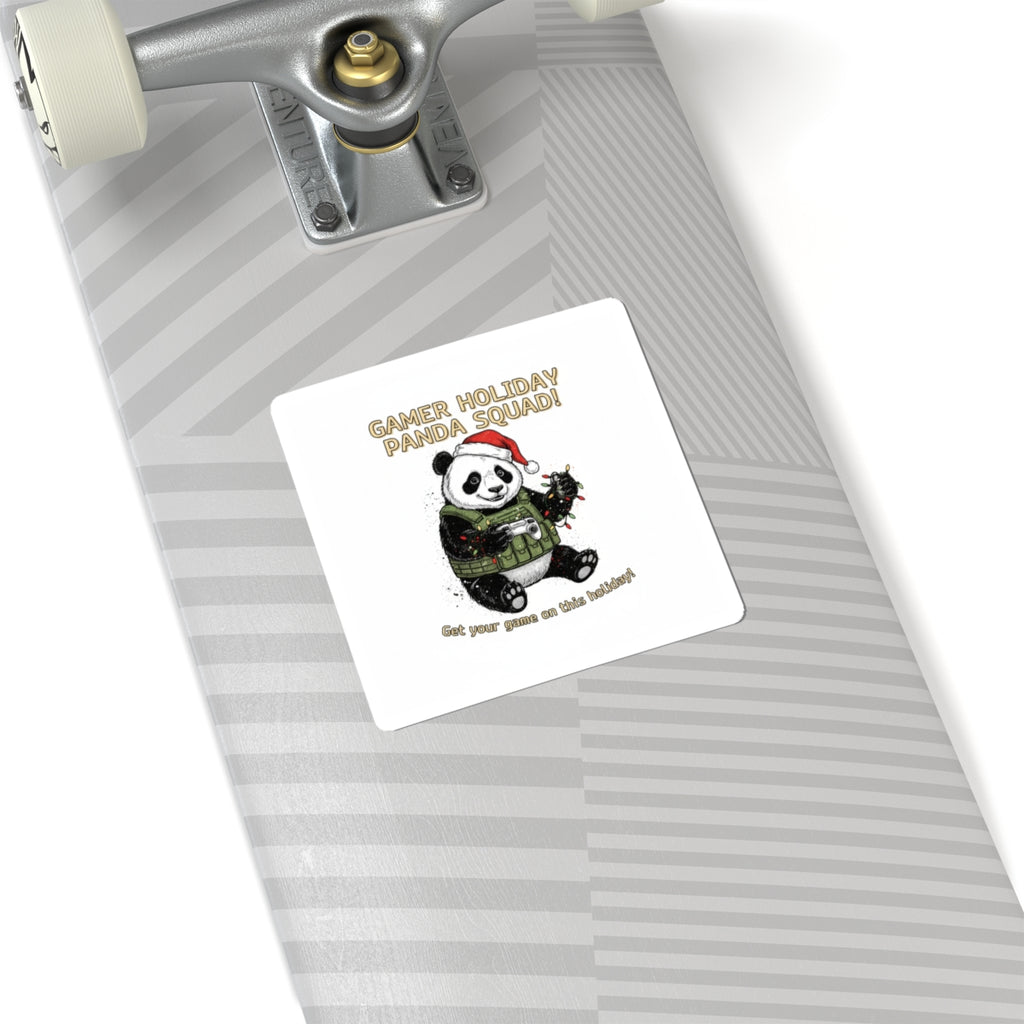 Gamer Holiday Panda Sticker | Coding Sticker, LAN Party Desk Decal