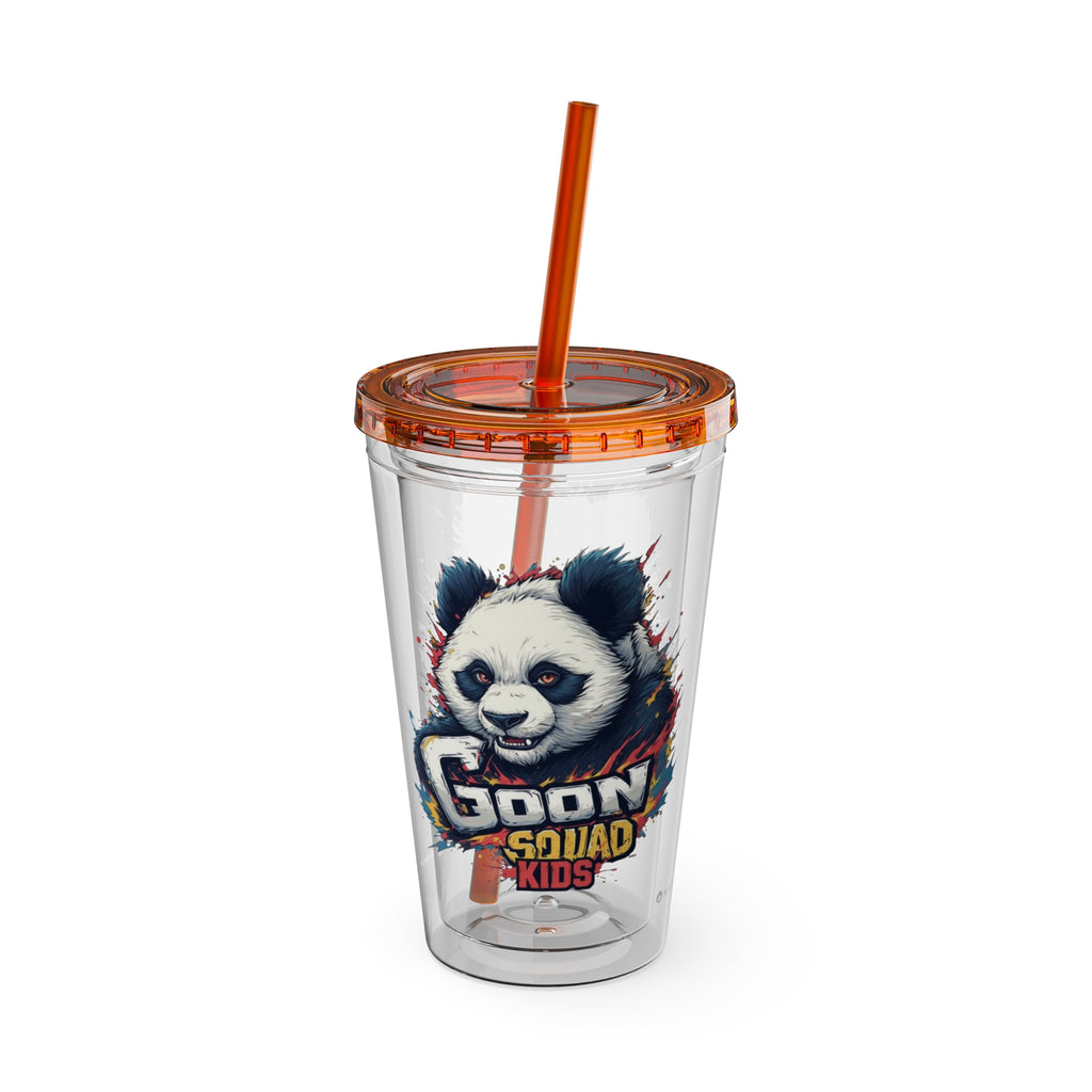 Panda Splash 16oz Tumbler with Straw — Goon Squad Kids Graphic