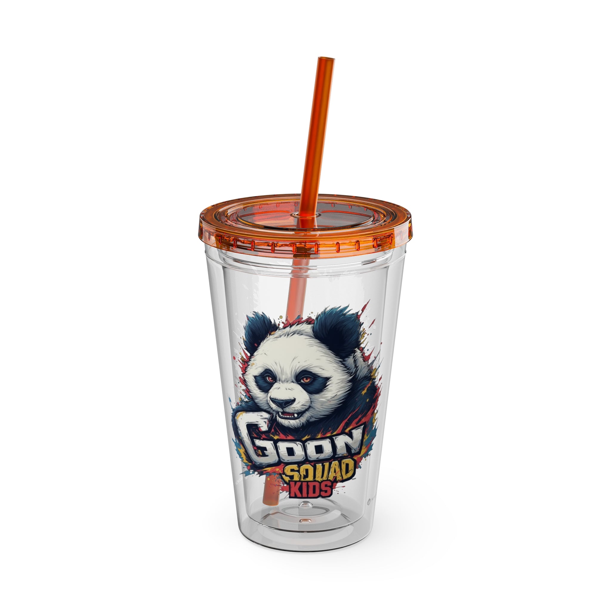 Panda Splash 16oz Tumbler with Straw — Goon Squad Kids Graphic