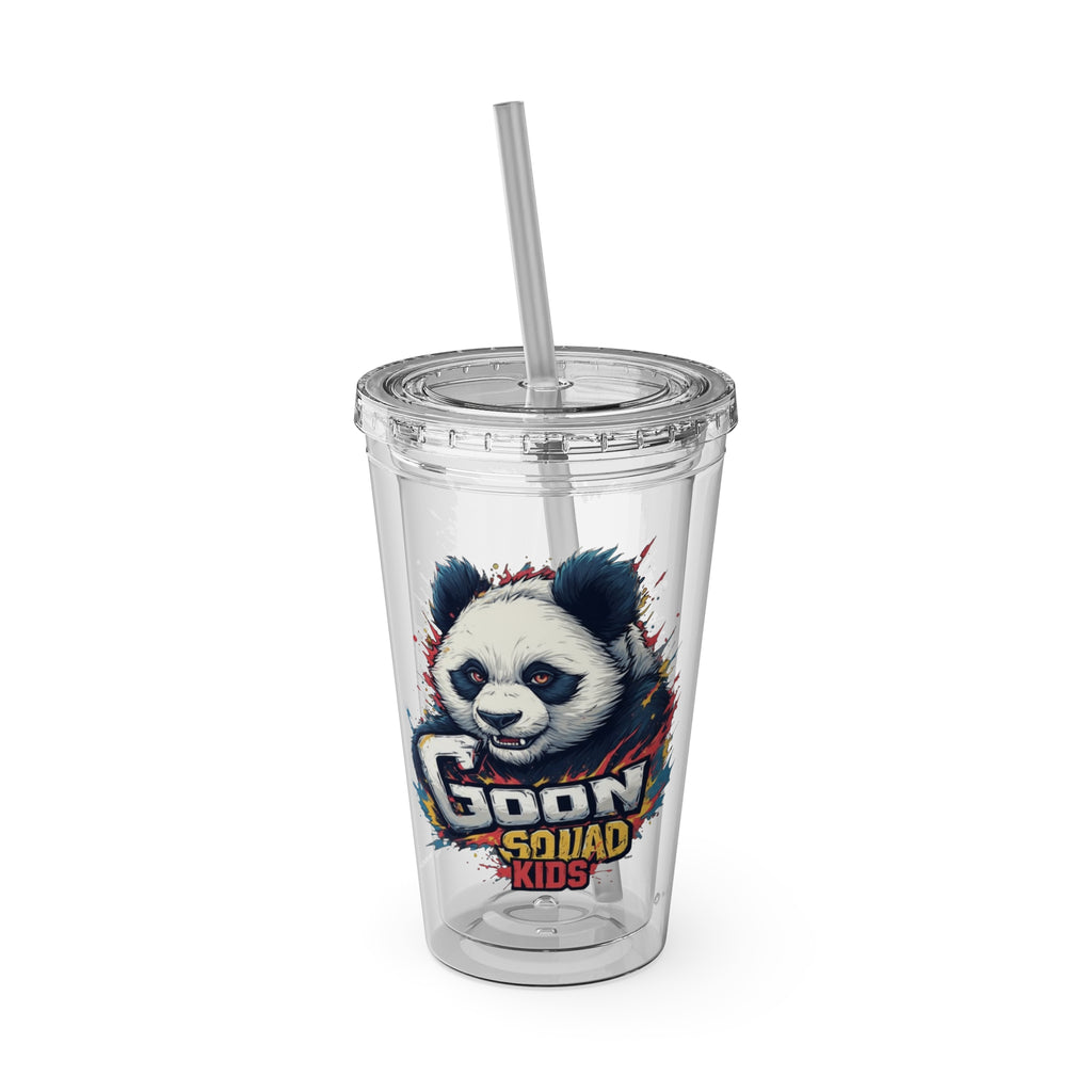 Panda Splash 16oz Tumbler with Straw — Goon Squad Kids Graphic
